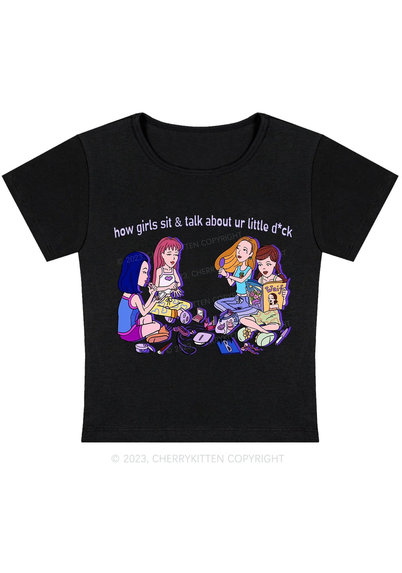 Curvy Girls Sit&Talk Baby Tee Cherrykitten - Image 2