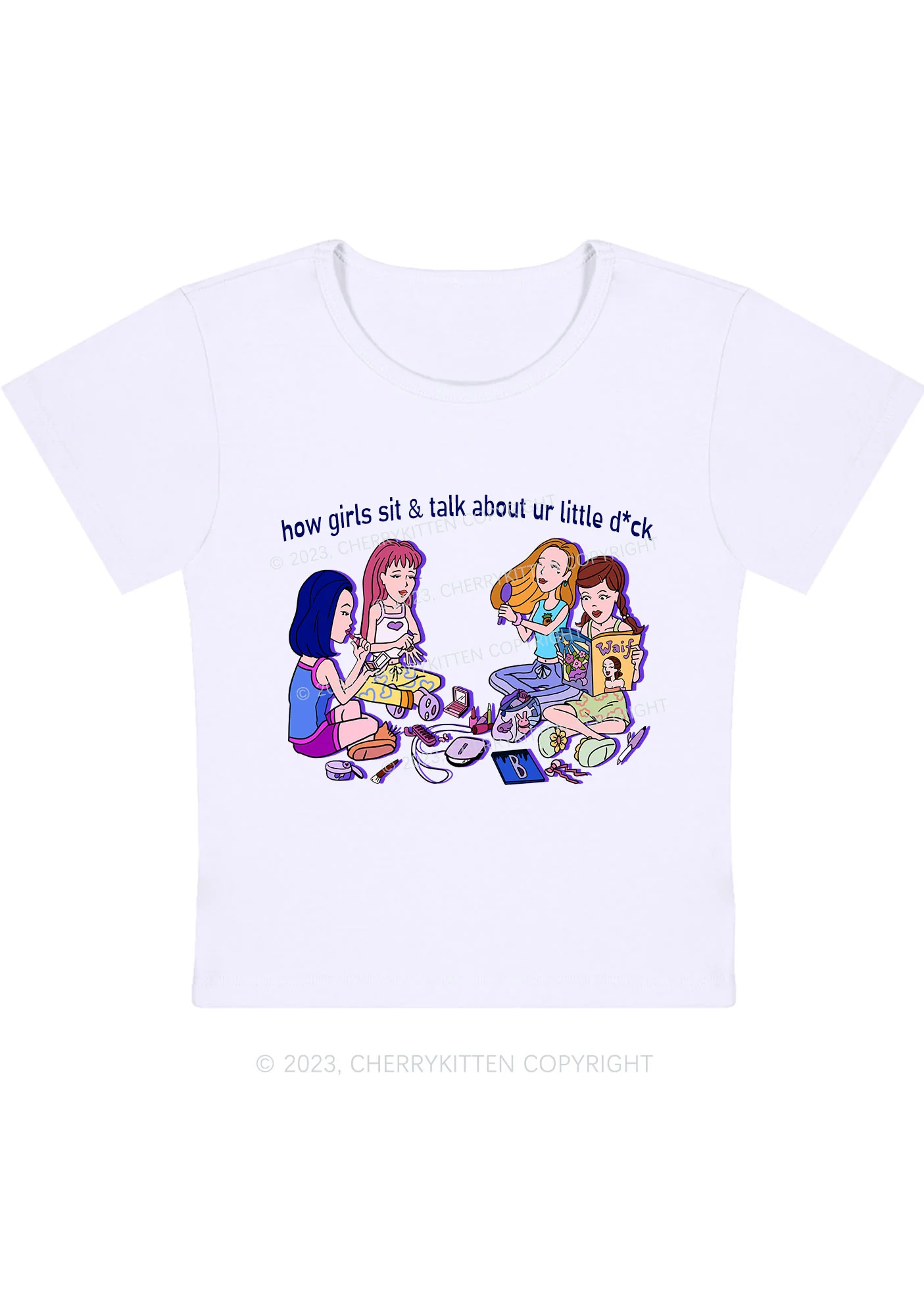 Curvy Girls Sit&Talk Baby Tee Cherrykitten - Image 3