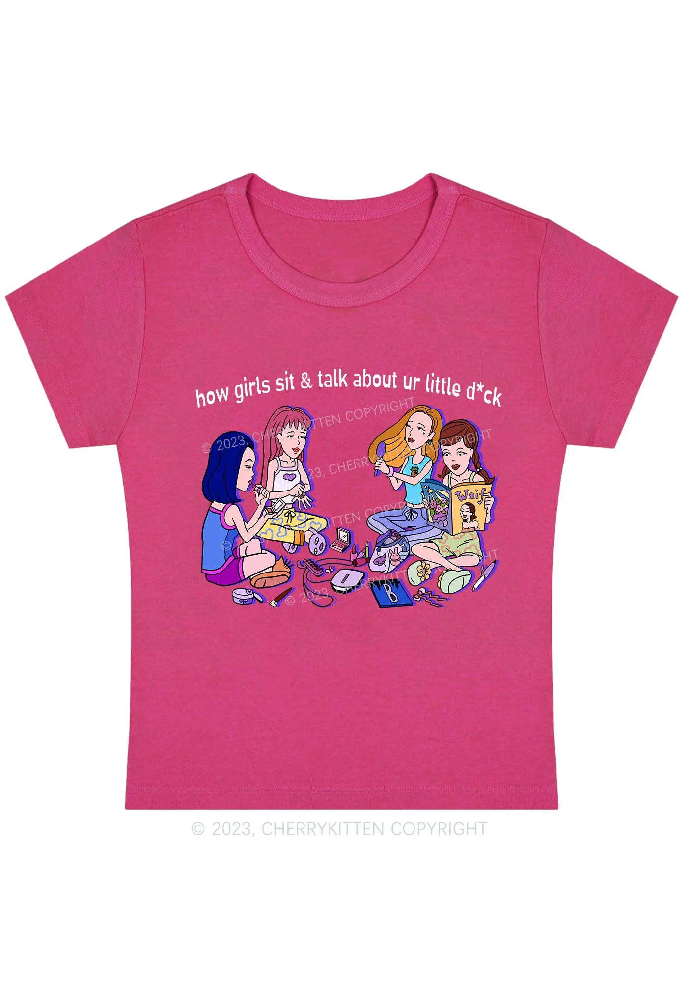Curvy Girls Sit&Talk Baby Tee Cherrykitten - Image 5