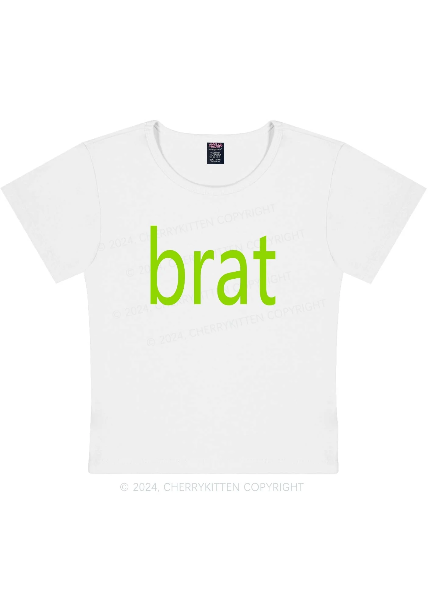 Curvy Green Brat Y2K Baby Tee Cherrykitten - Image 3