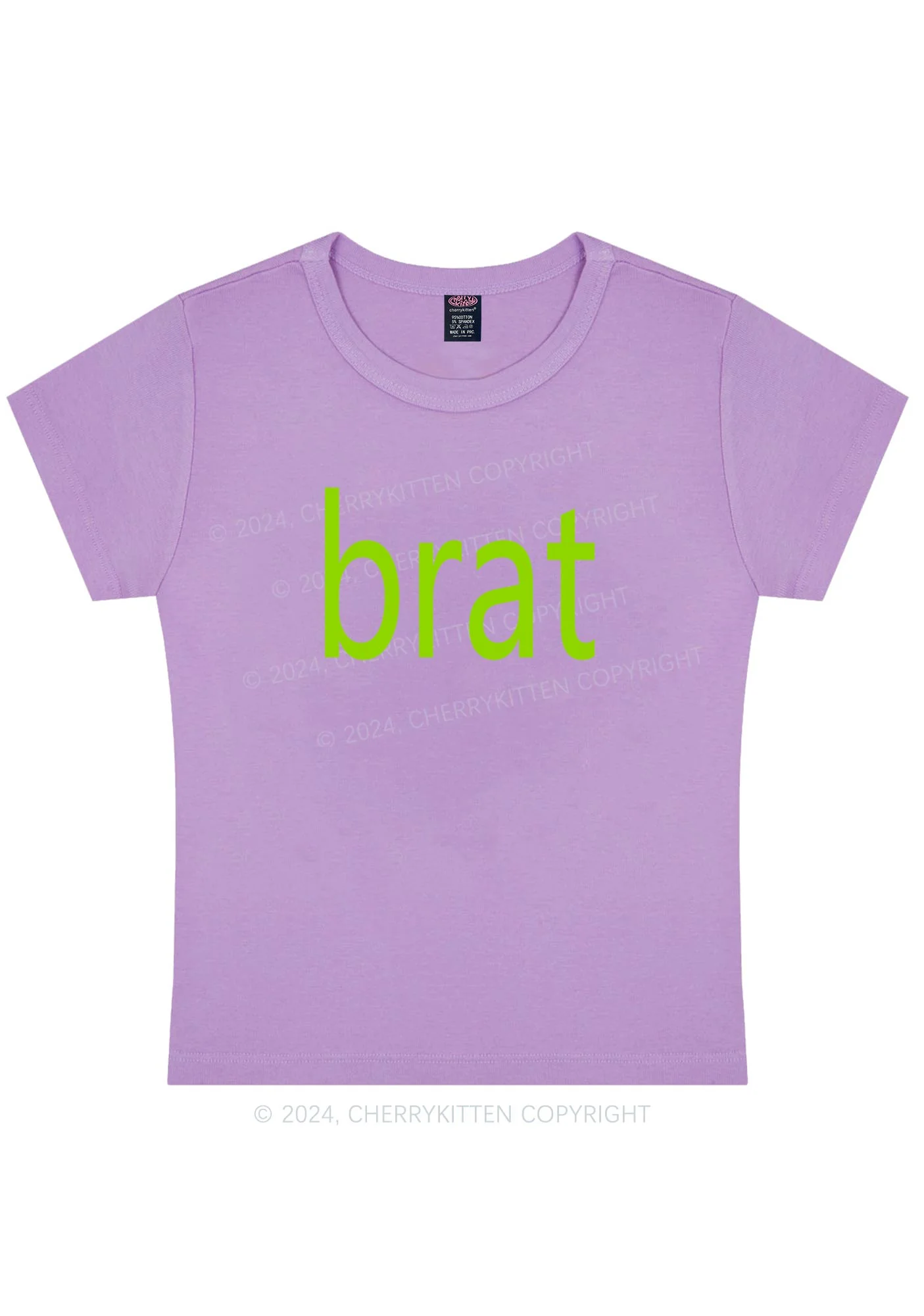 Curvy Green Brat Y2K Baby Tee Cherrykitten - Image 4