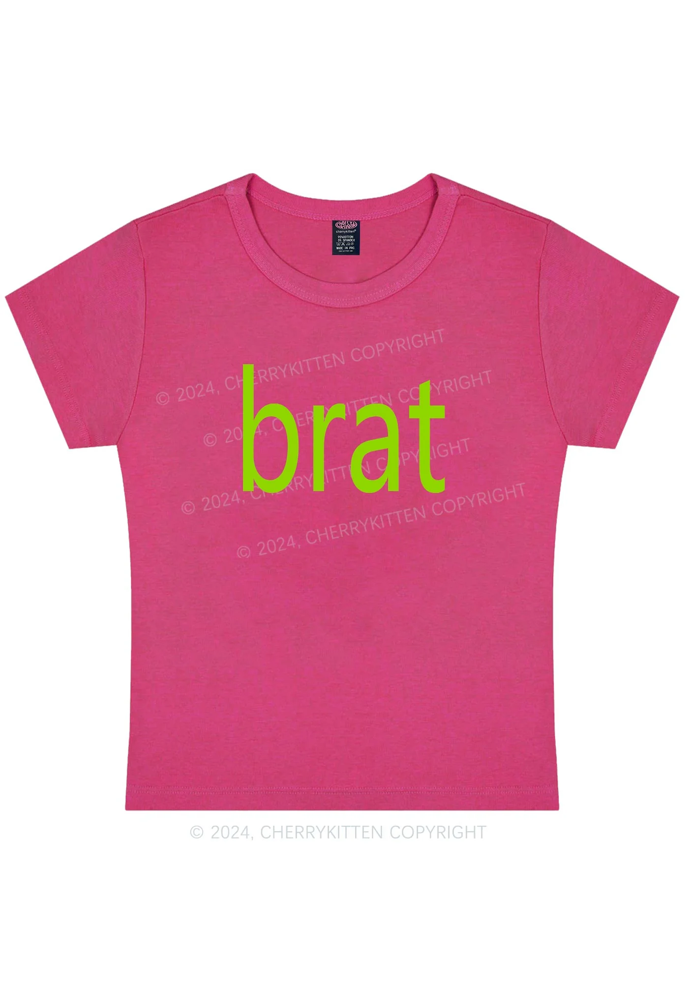 Curvy Green Brat Y2K Baby Tee Cherrykitten - Image 5