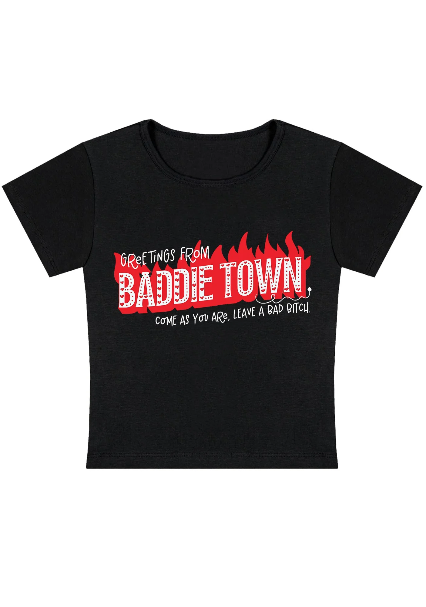 Curvy Greetings From Baddie Town Baby Tee - Image 2