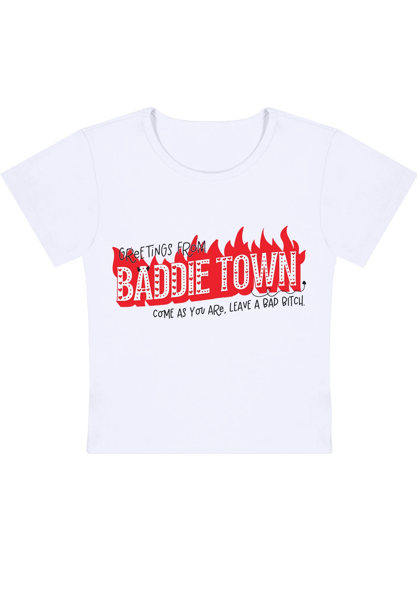 Curvy Greetings From Baddie Town Baby Tee - Image 3
