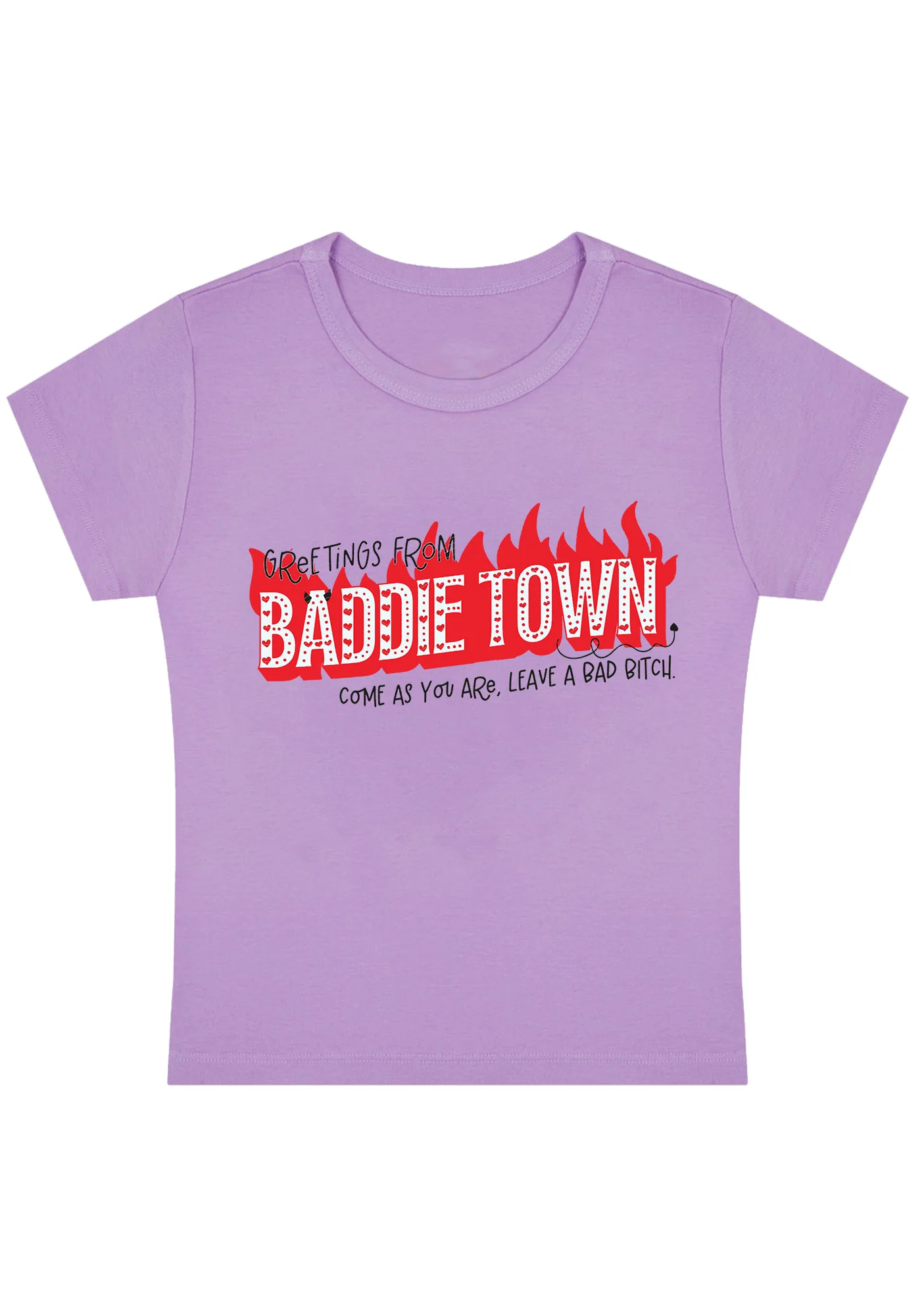 Curvy Greetings From Baddie Town Baby Tee - Image 4