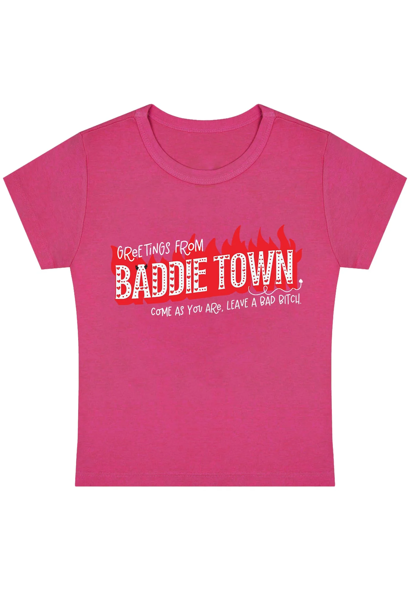 Curvy Greetings From Baddie Town Baby Tee - Image 5