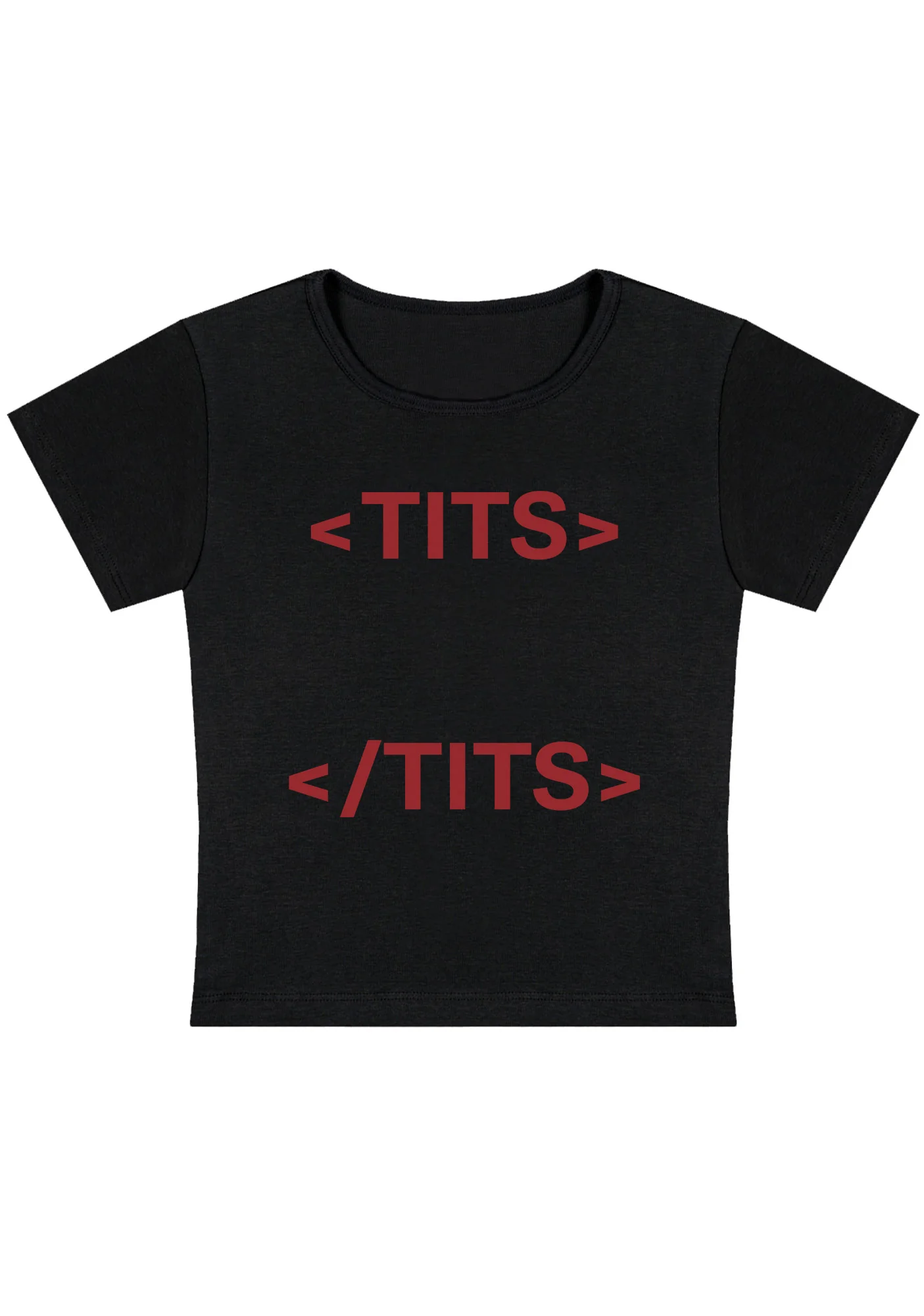 Curvy Hashtag Tites Baby Tee - Image 3