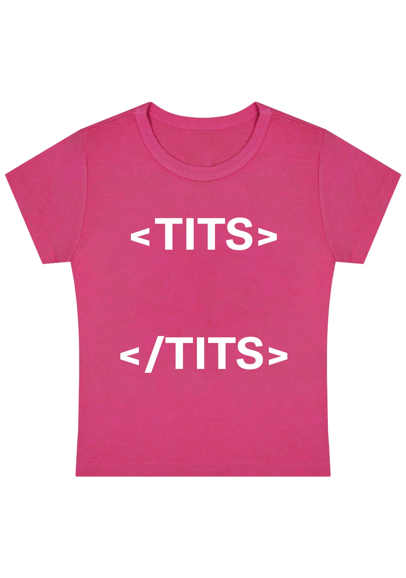 Curvy Hashtag Tites Baby Tee - Image 5