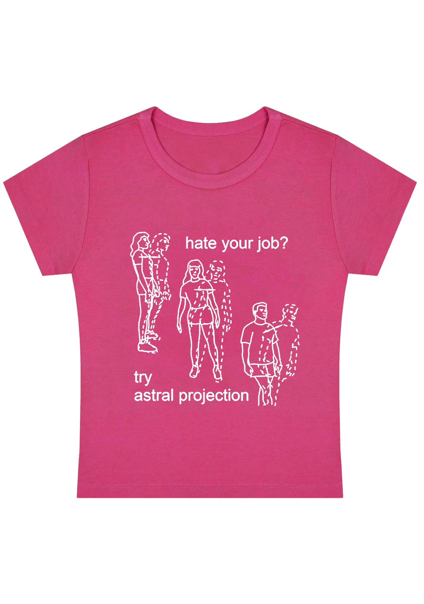Curvy Hate Your Job Try Astral Projection Baby Tee - Image 5