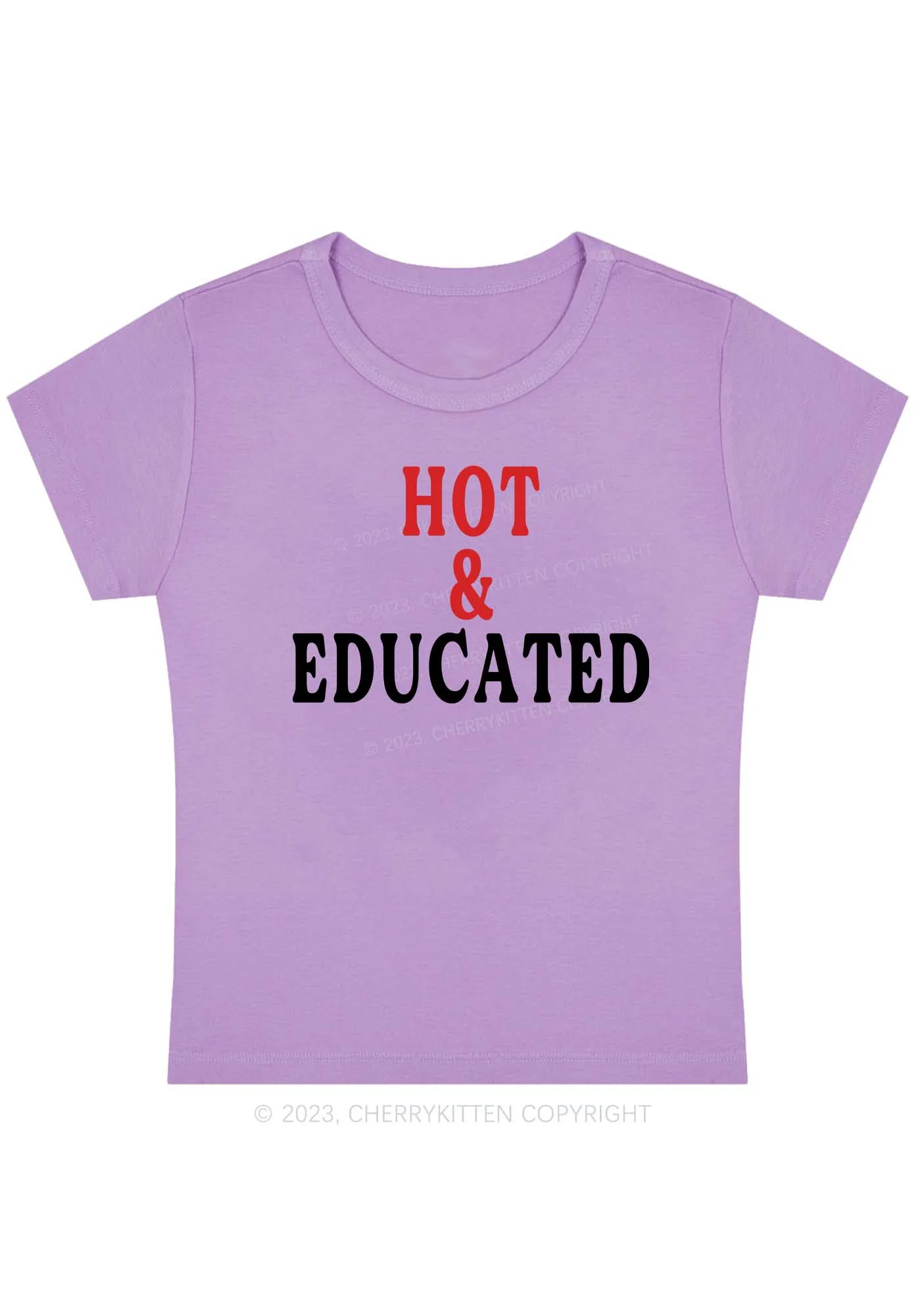 Curvy Hot And Educated Baby Tee Cherrykitten - Image 4