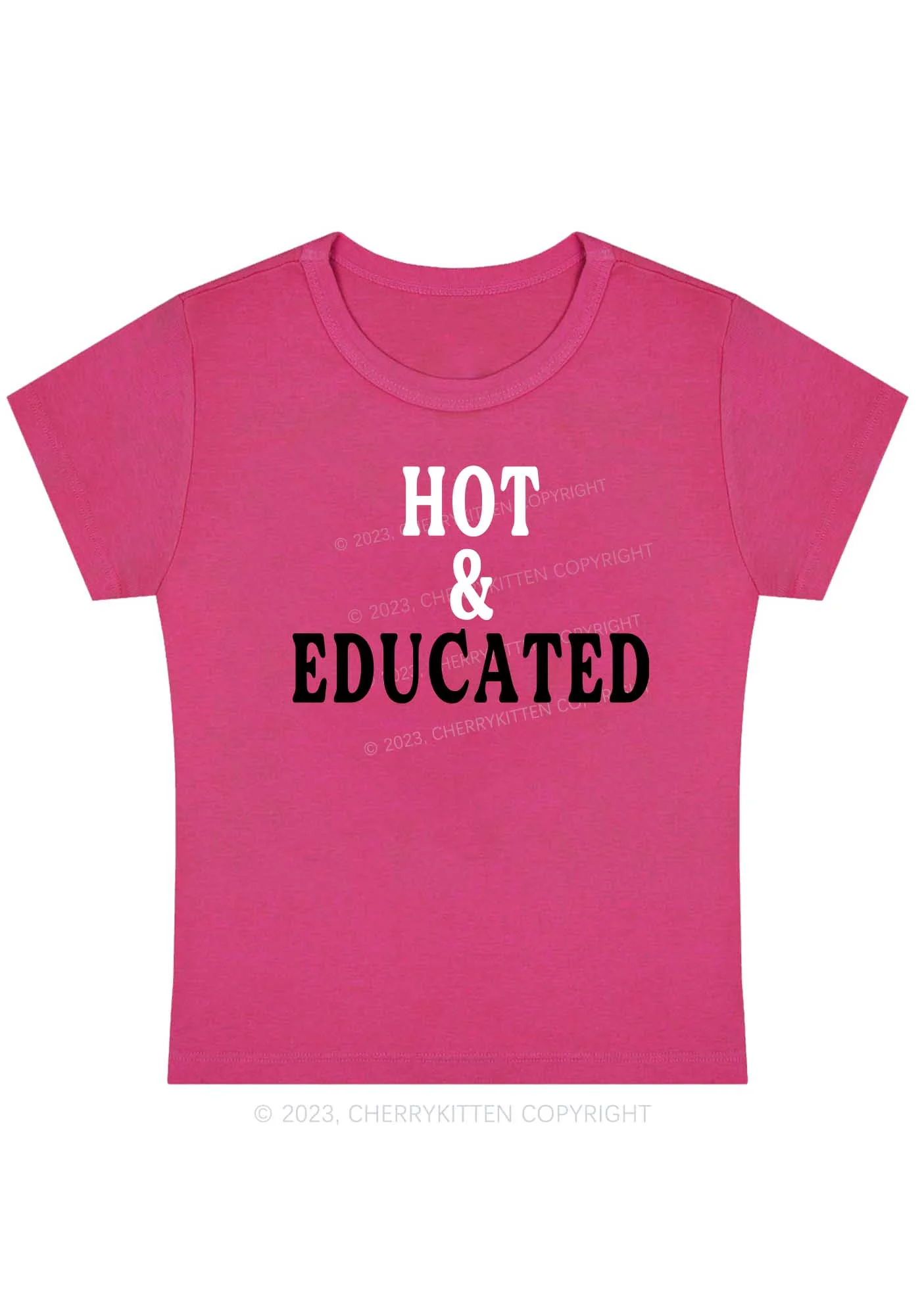 Curvy Hot And Educated Baby Tee Cherrykitten - Image 5