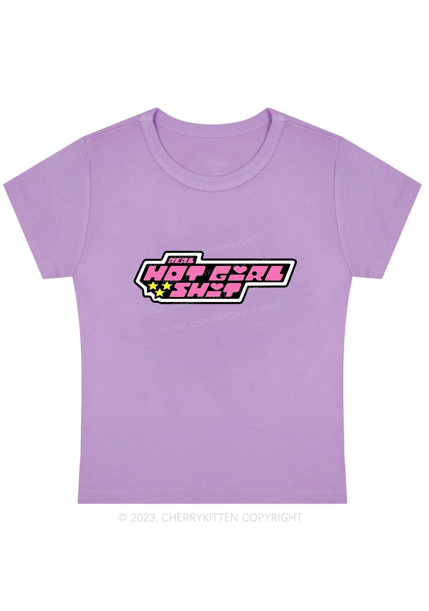 Curvy Hot Girl Pentagrams Baby Tee Cherrykitten - Image 4