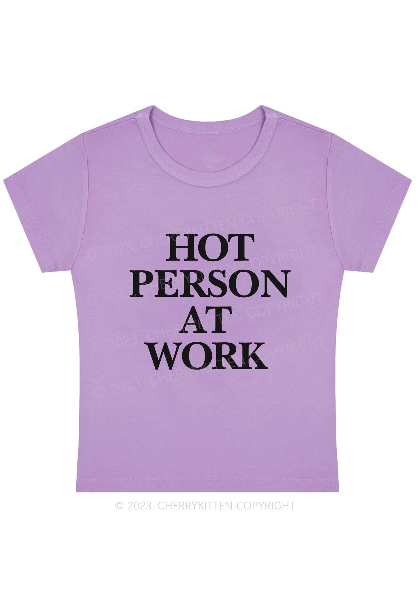 Curvy Hot Person At Work Y2K Baby Tee Cherrykitten - Image 2