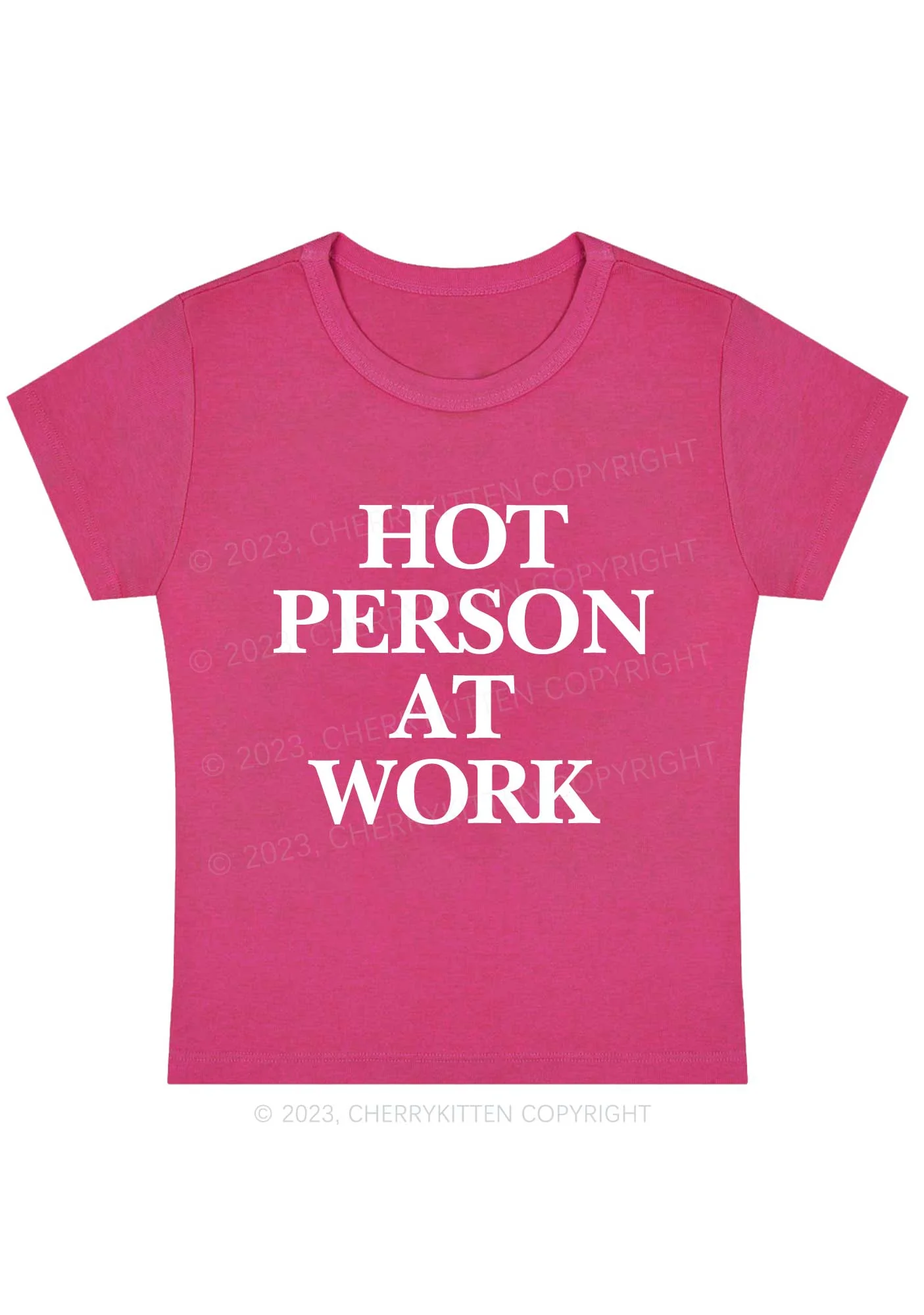 Curvy Hot Person At Work Y2K Baby Tee Cherrykitten - Image 5