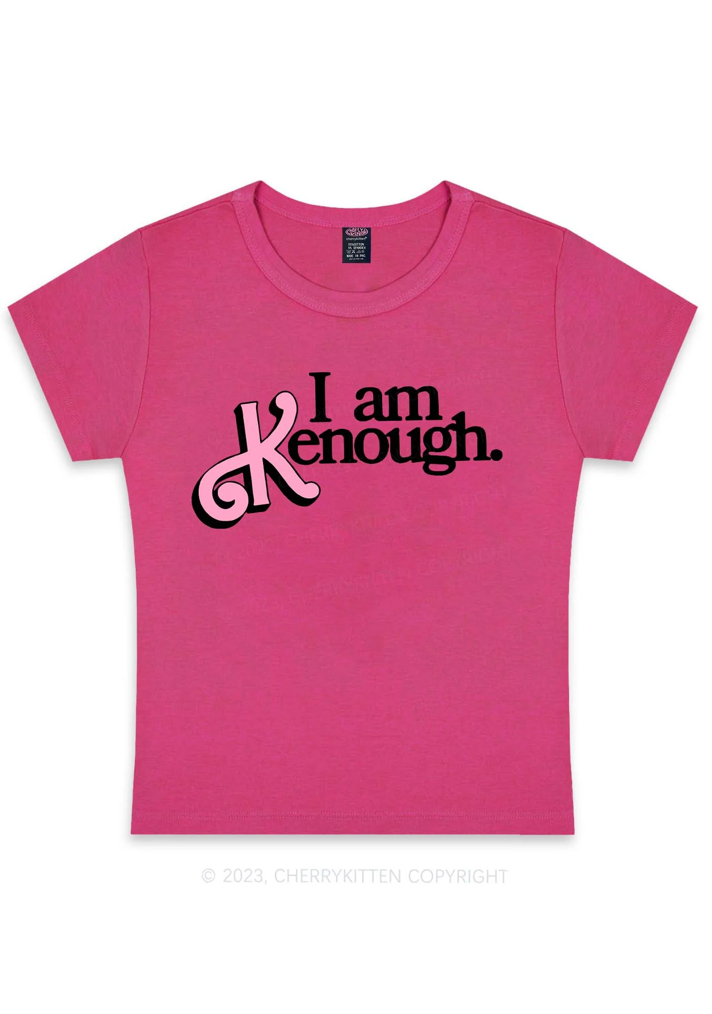 Curvy I Am Kenough Y2K Baby Tee Cherrykitten - Image 2