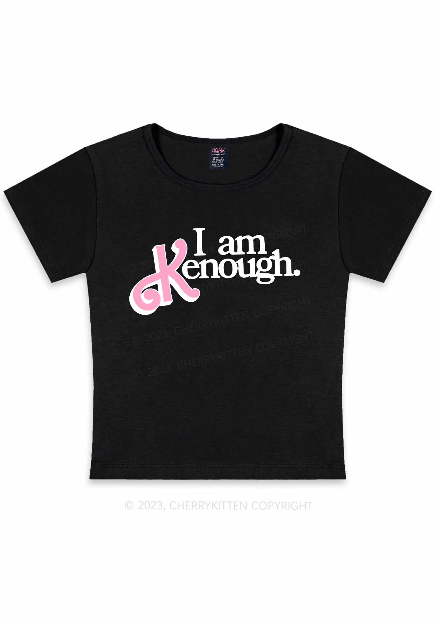 Curvy I Am Kenough Y2K Baby Tee Cherrykitten - Image 3
