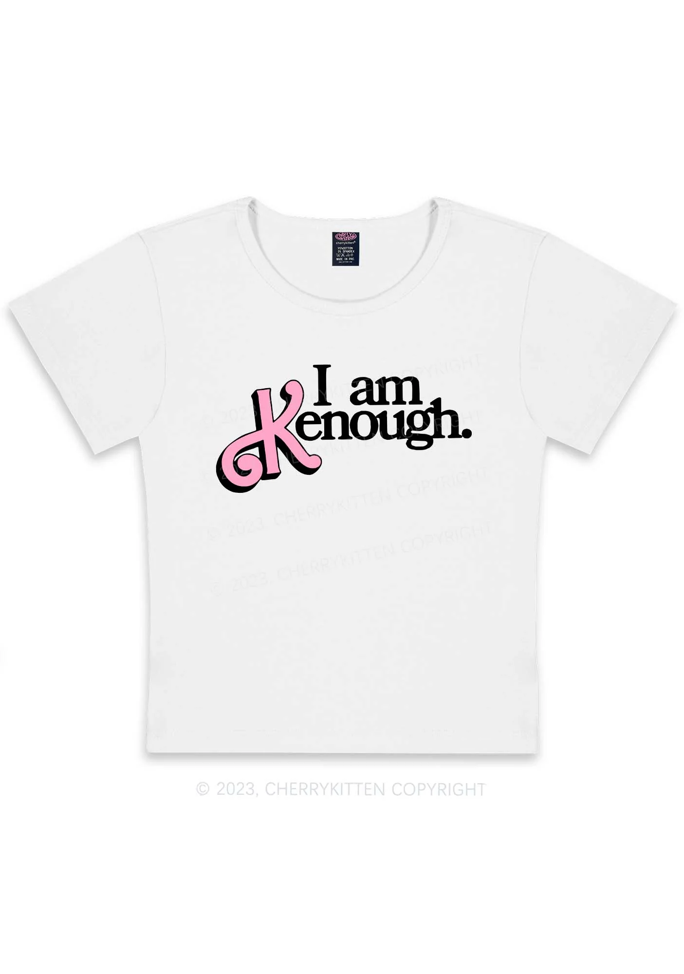 Curvy I Am Kenough Y2K Baby Tee Cherrykitten - Image 4