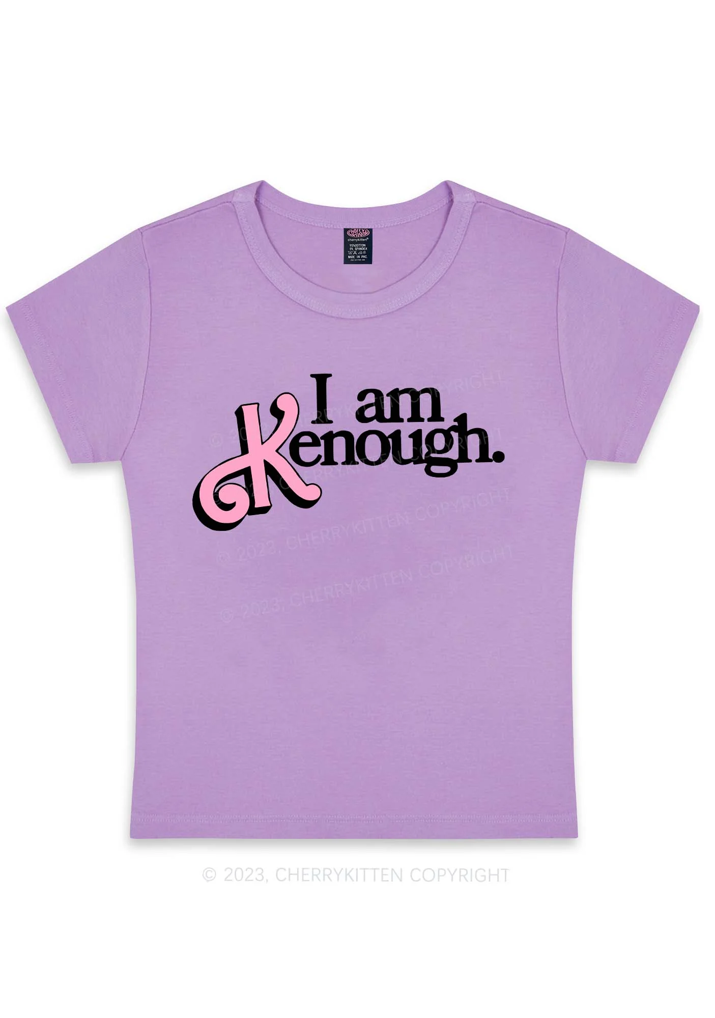 Curvy I Am Kenough Y2K Baby Tee Cherrykitten - Image 5