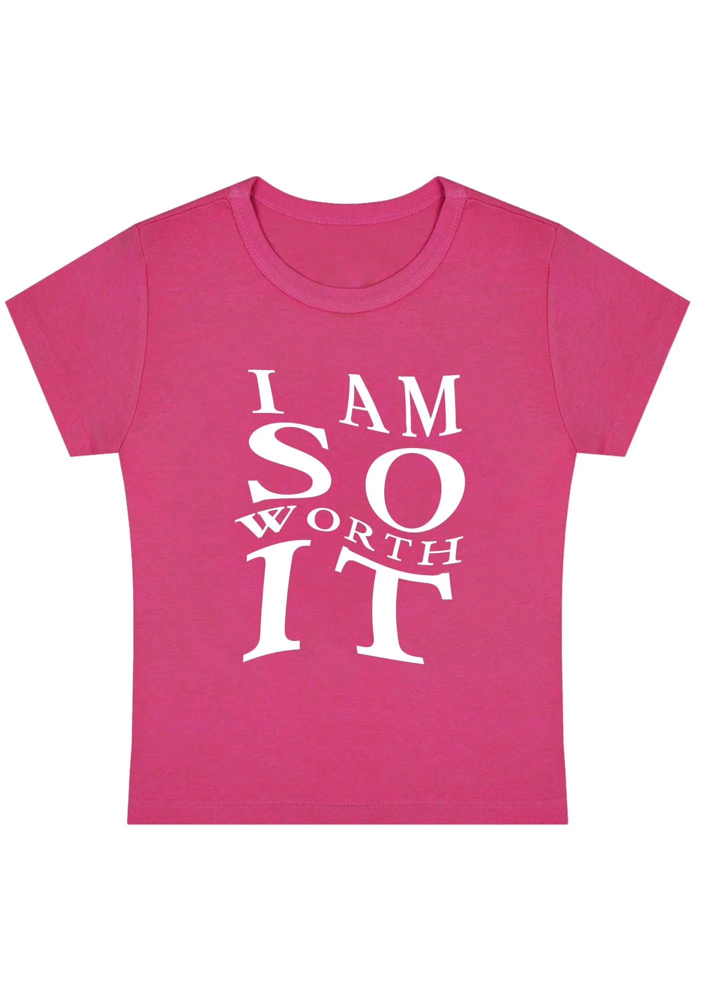 Curvy I Am So Worth It Baby Tee - Image 3
