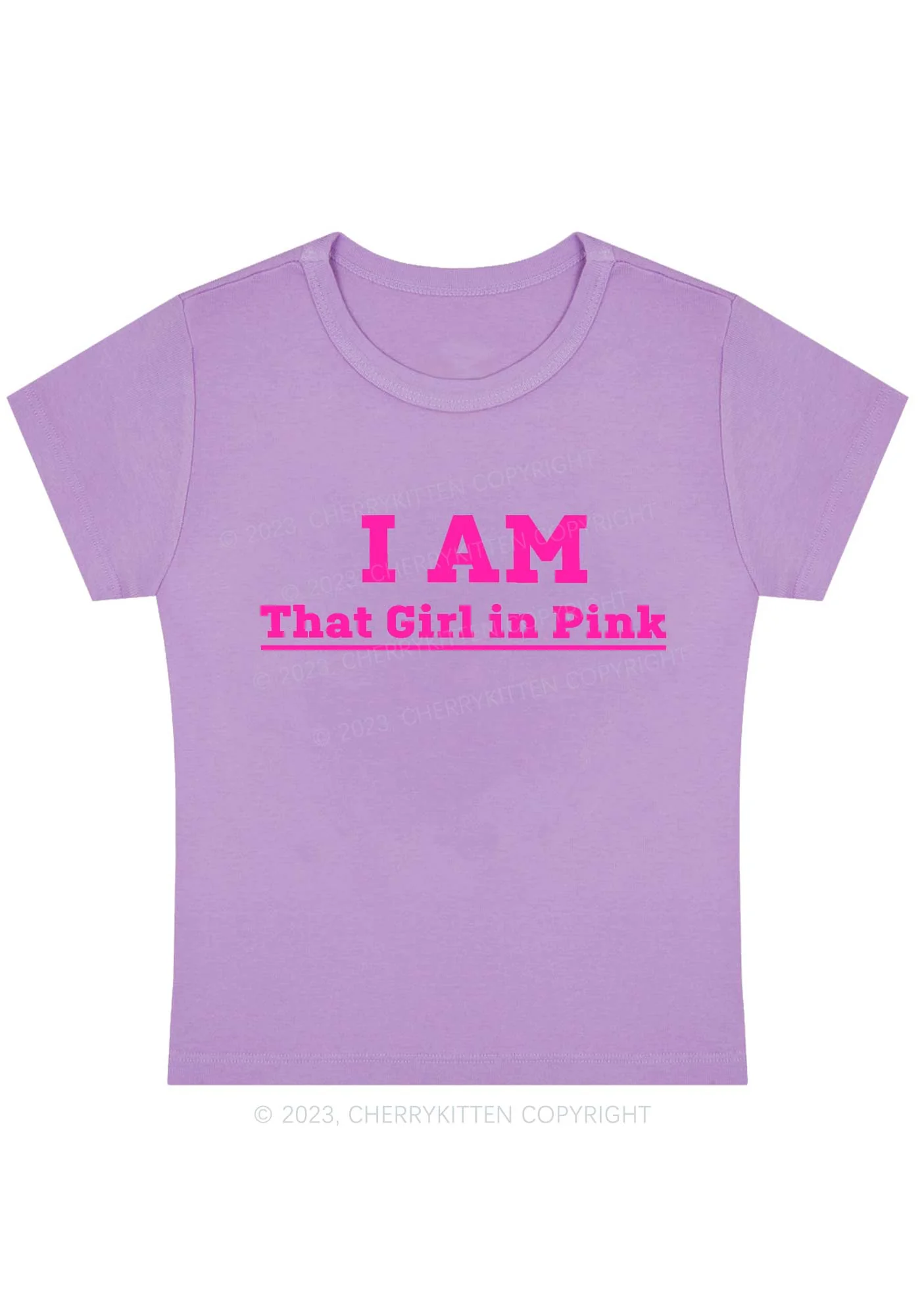 Curvy I Am That Girl In Pink Baby Tee Cherrykitten - Image 4