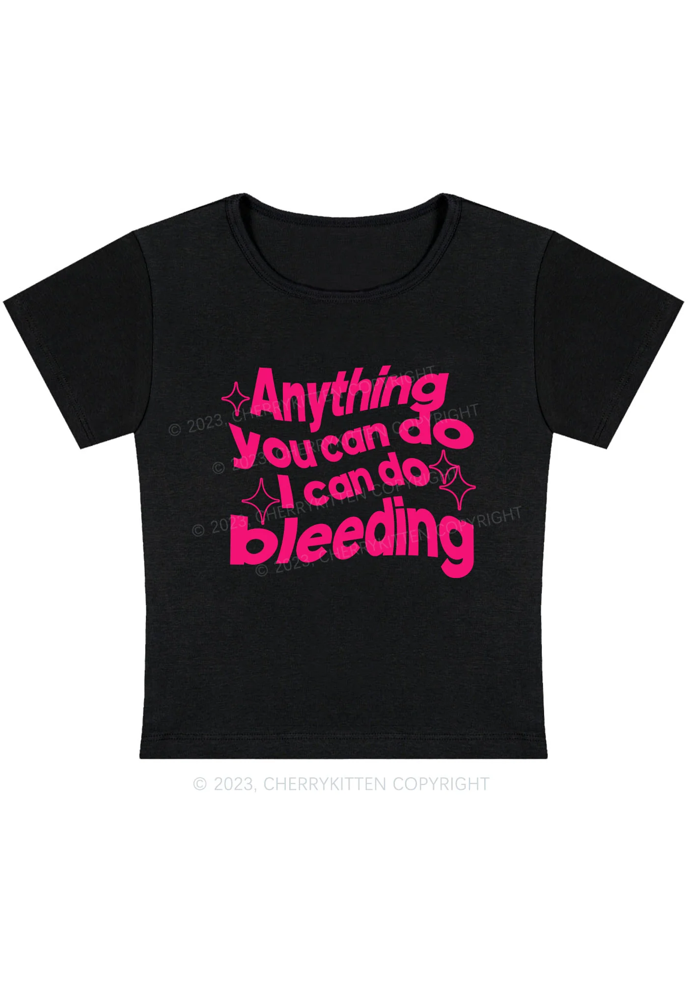 Curvy I Can Do Bleeding Baby Tee Cherrykitten - Image 3