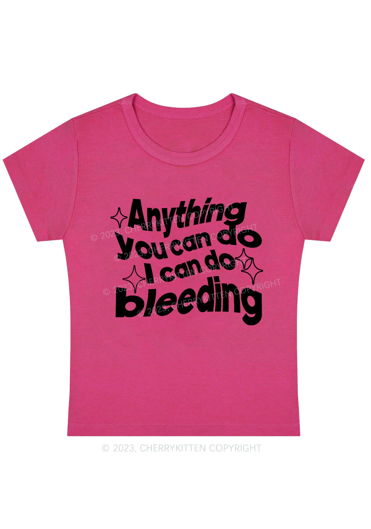 Curvy I Can Do Bleeding Baby Tee Cherrykitten - Image 5