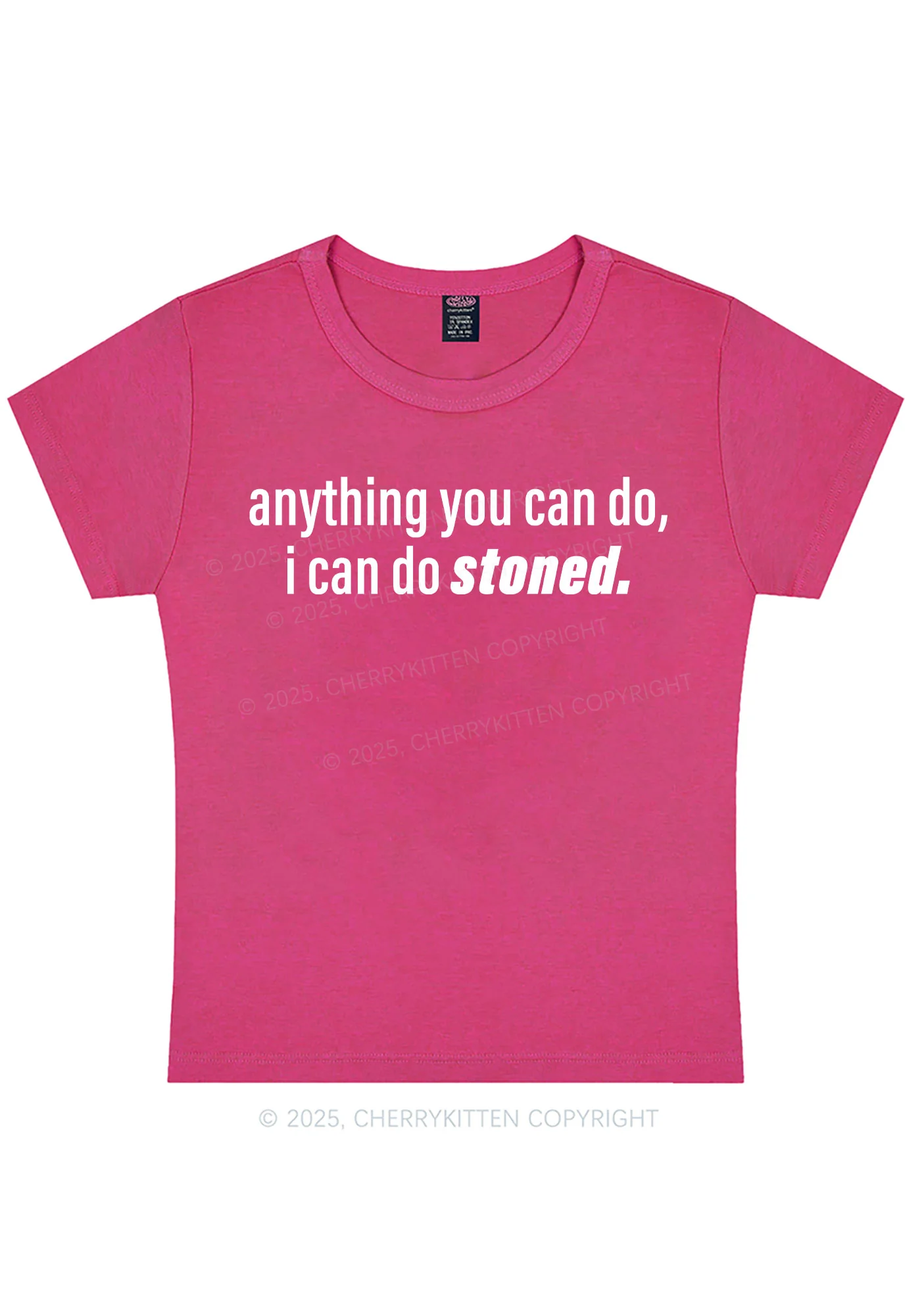 Curvy I Can Do Stoned Y2K Baby Tee Cherrykitten - Image 5
