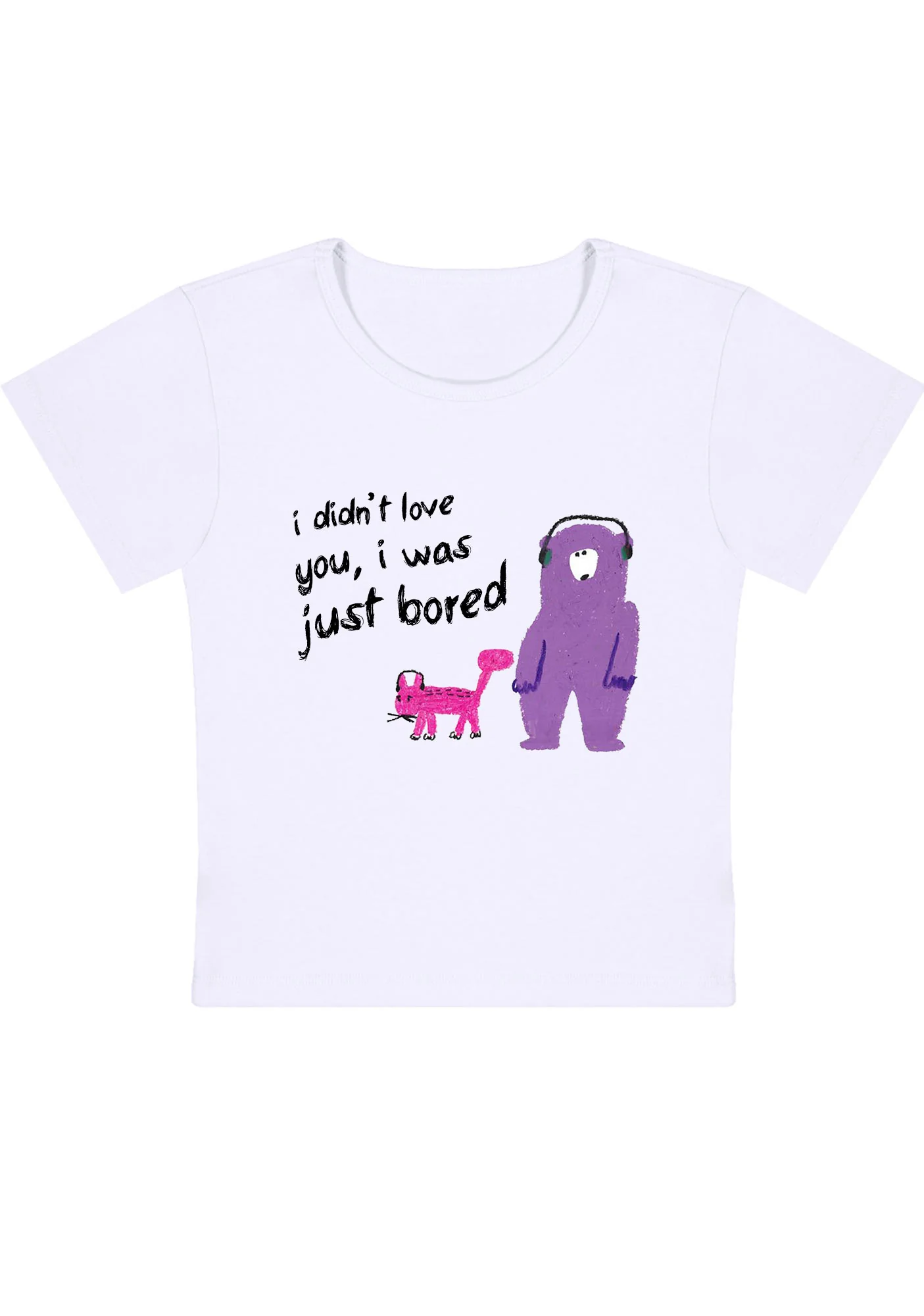 Curvy I Didn't Love You I Was Just Bored Baby Tee - Image 2