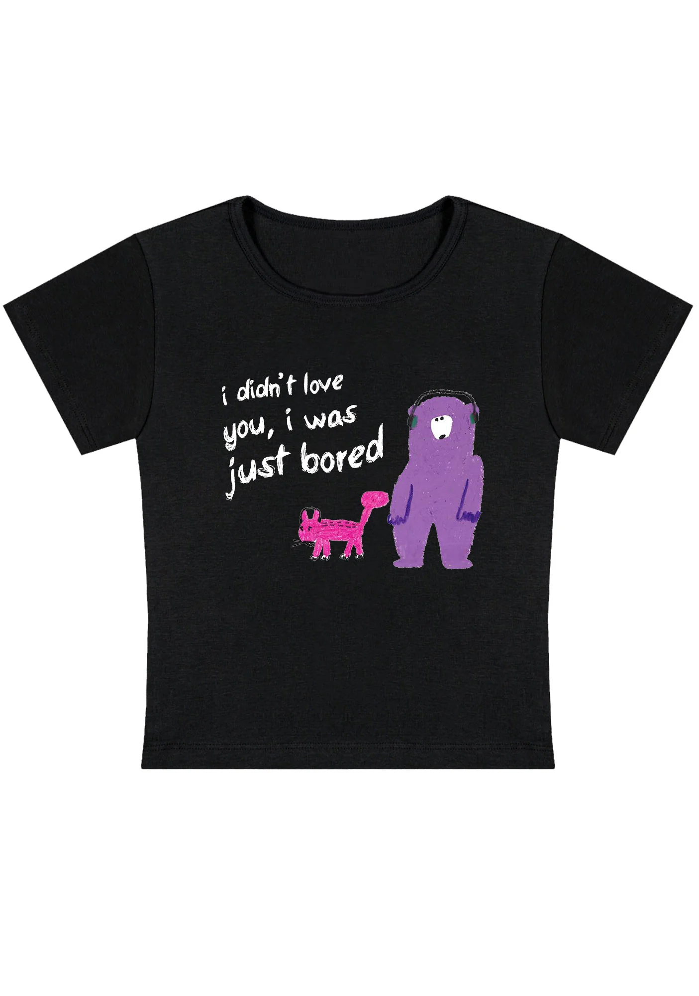 Curvy I Didn't Love You I Was Just Bored Baby Tee - Image 3
