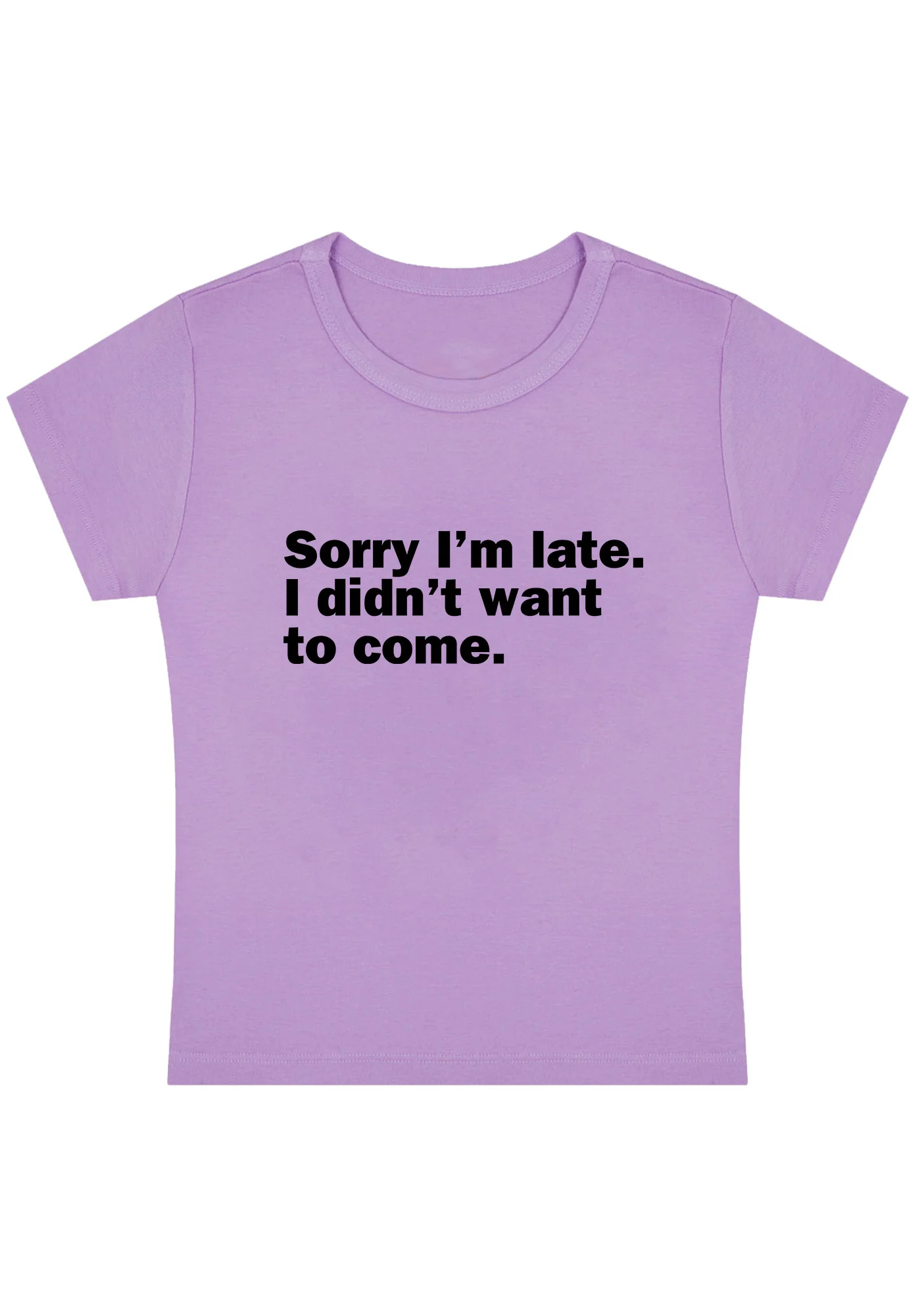 Curvy I Didn't Want To Come Baby Tee - Image 2