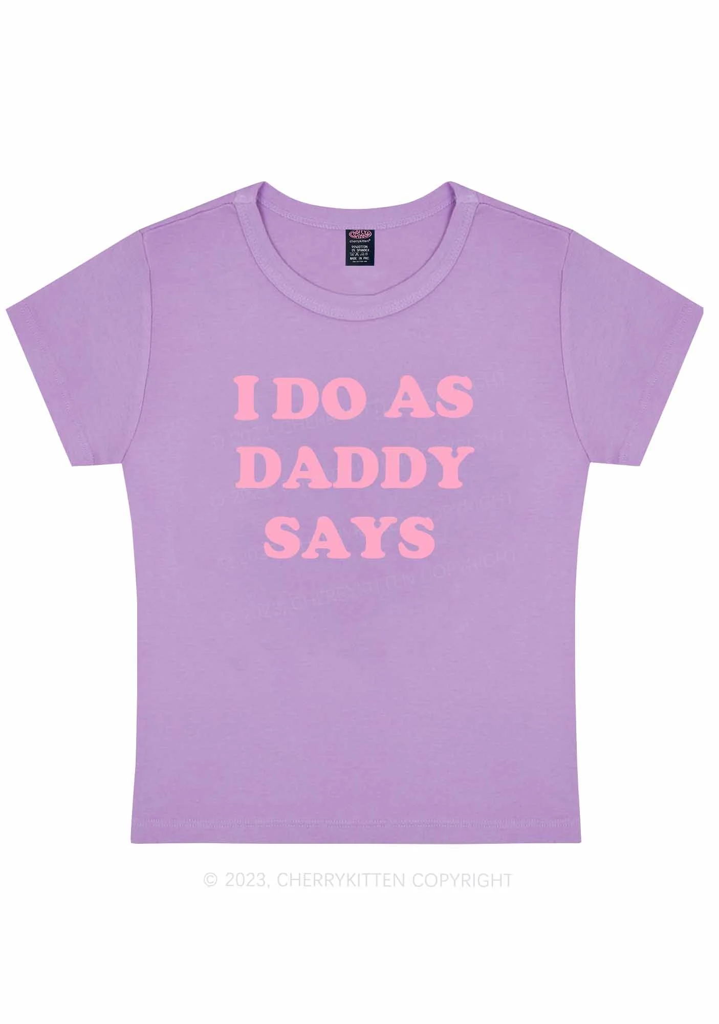 Curvy I Do As Daddy Says Y2K Baby Tee Cherrykitten - Image 4