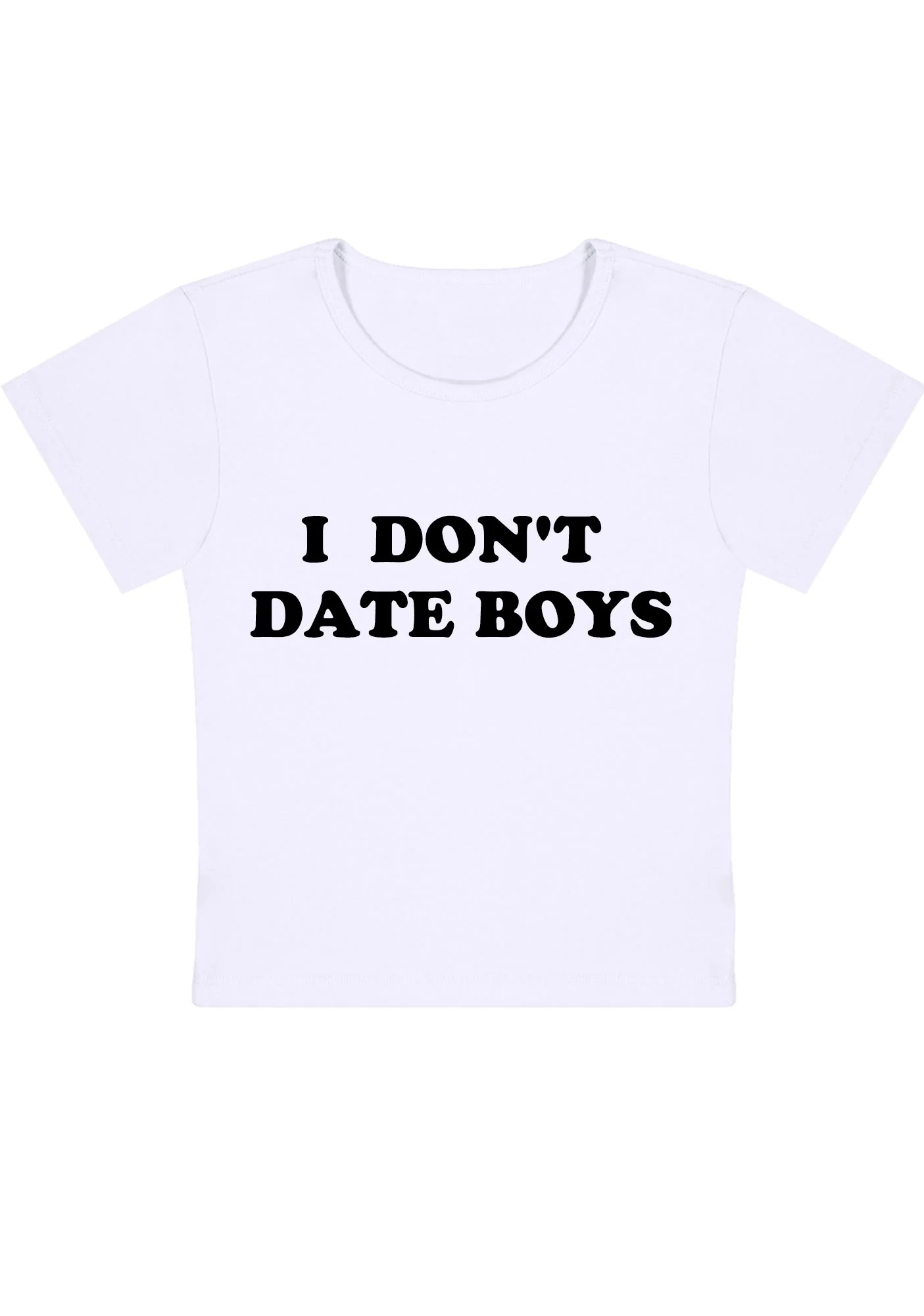 Curvy I Don't Date Boys Baby Tee - Image 2