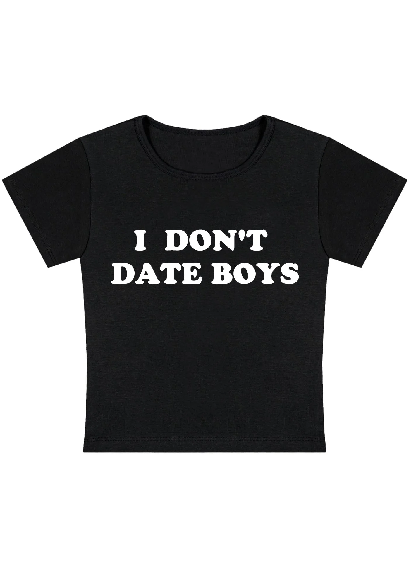 Curvy I Don't Date Boys Baby Tee - Image 3