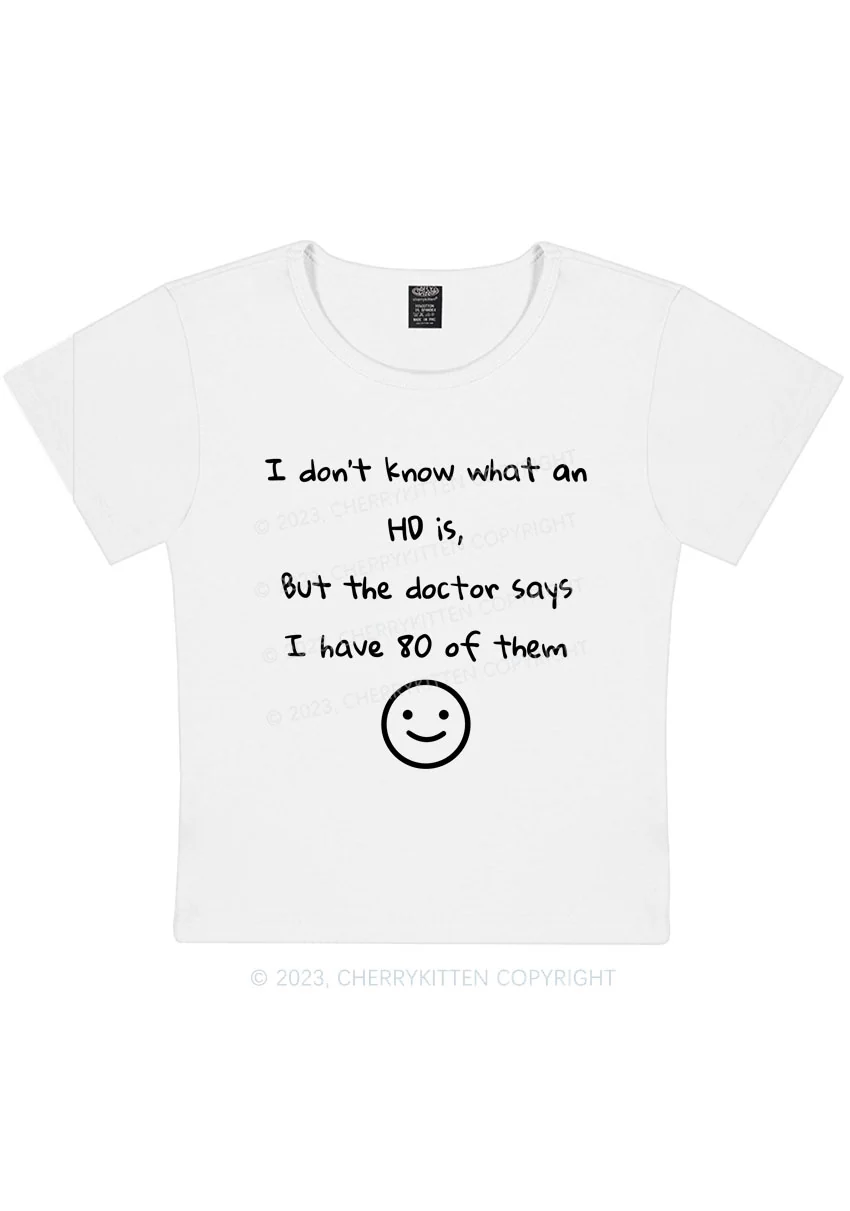 Curvy I Don't Know What An HD Is Y2K Baby Tee Cherrykitten - Image 2