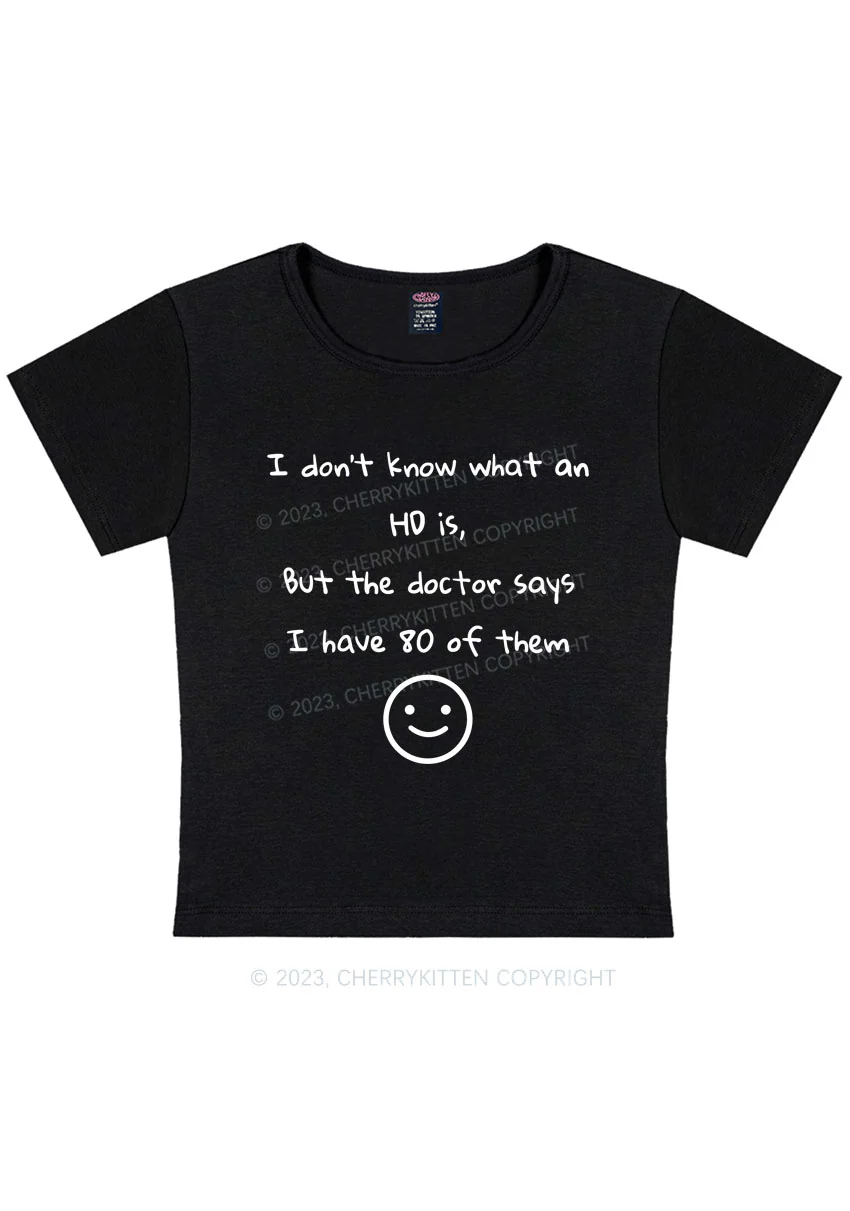 Curvy I Don't Know What An HD Is Y2K Baby Tee Cherrykitten - Image 3