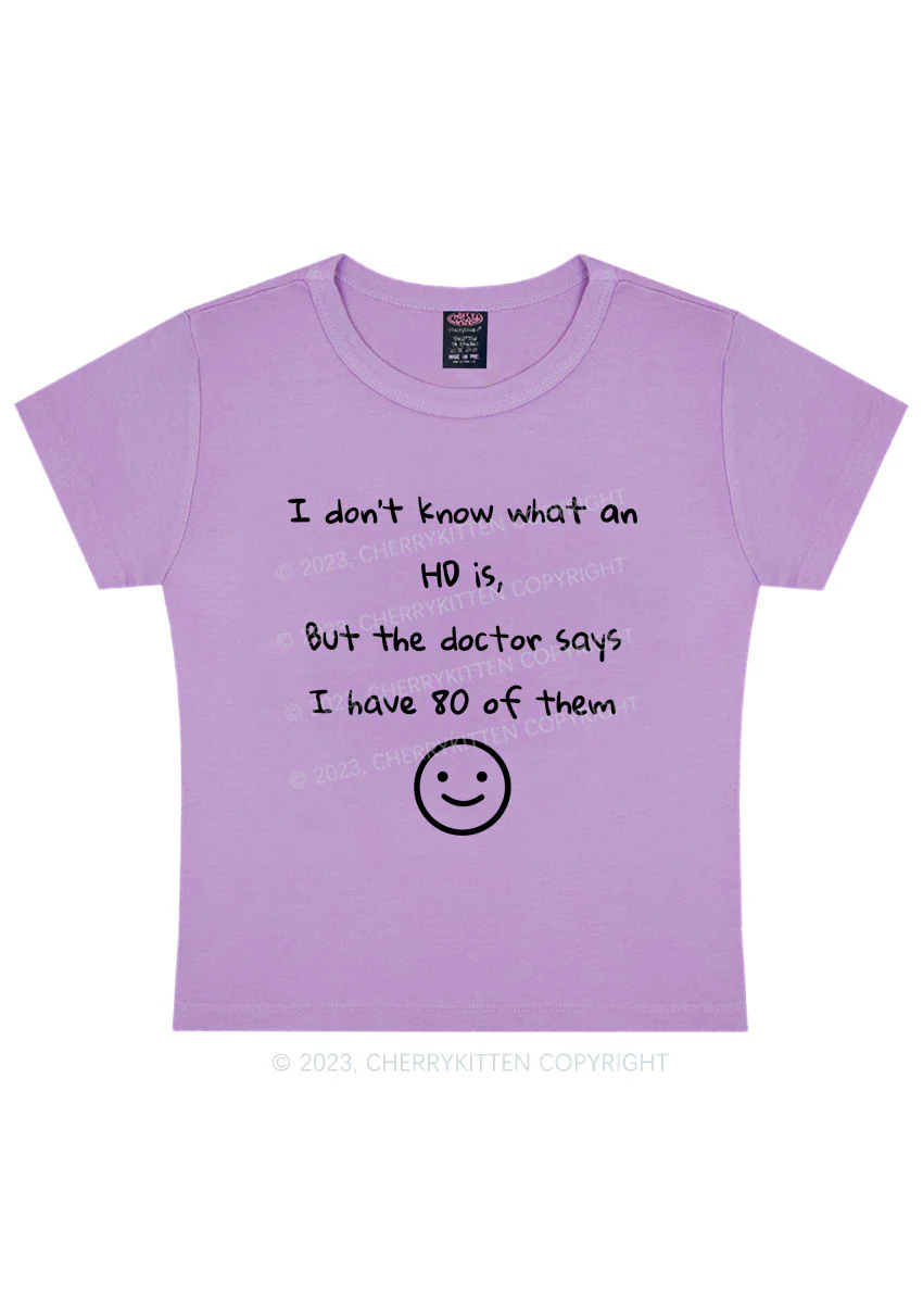Curvy I Don't Know What An HD Is Y2K Baby Tee Cherrykitten - Image 4