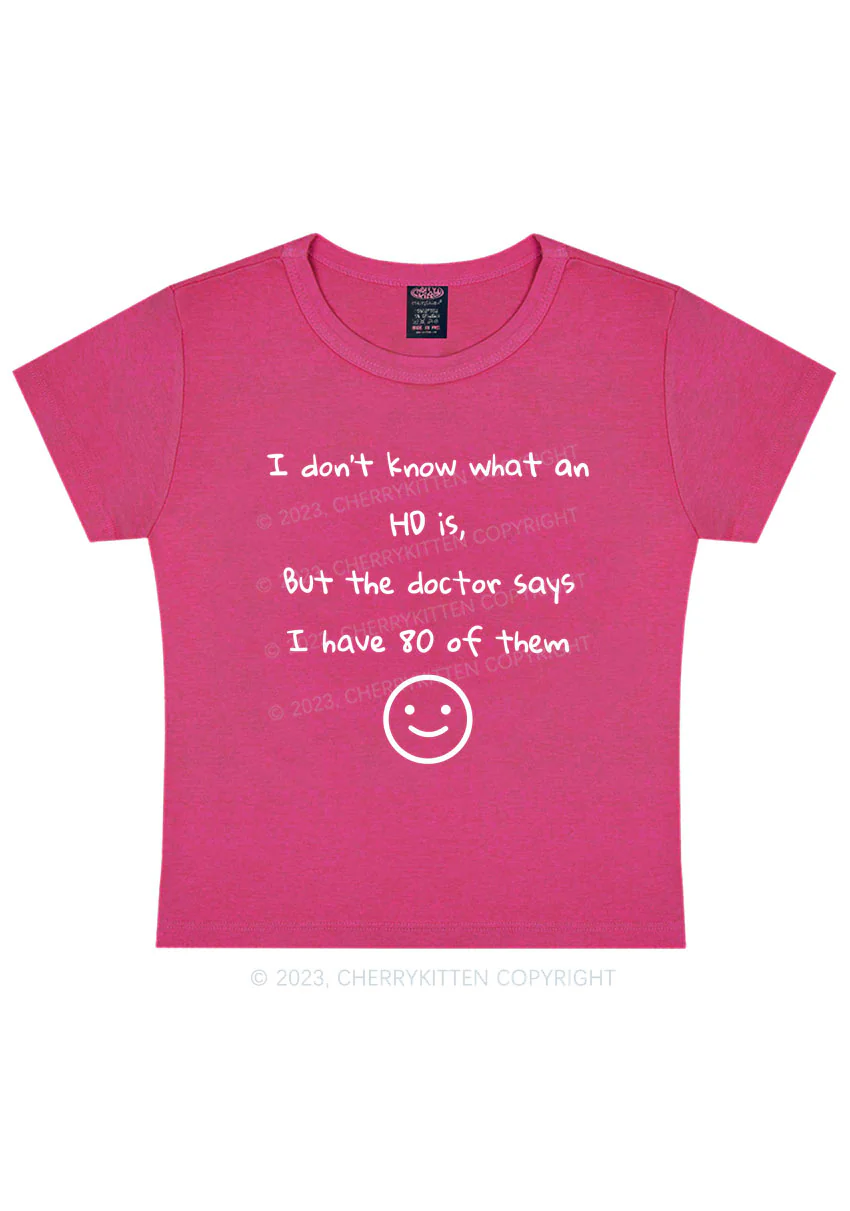 Curvy I Don't Know What An HD Is Y2K Baby Tee Cherrykitten - Image 5