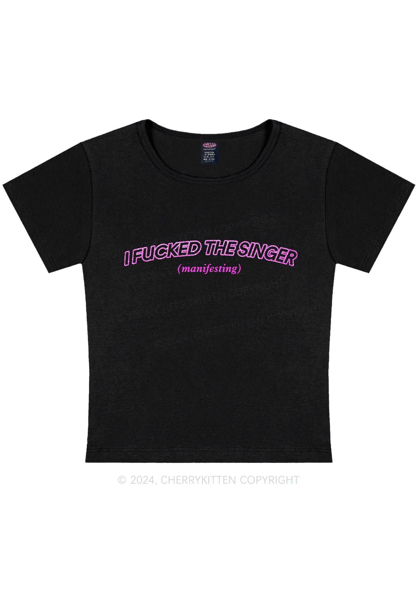 Curvy I Fxck The Singer Y2K Baby Tee Cherrykitten - Image 2