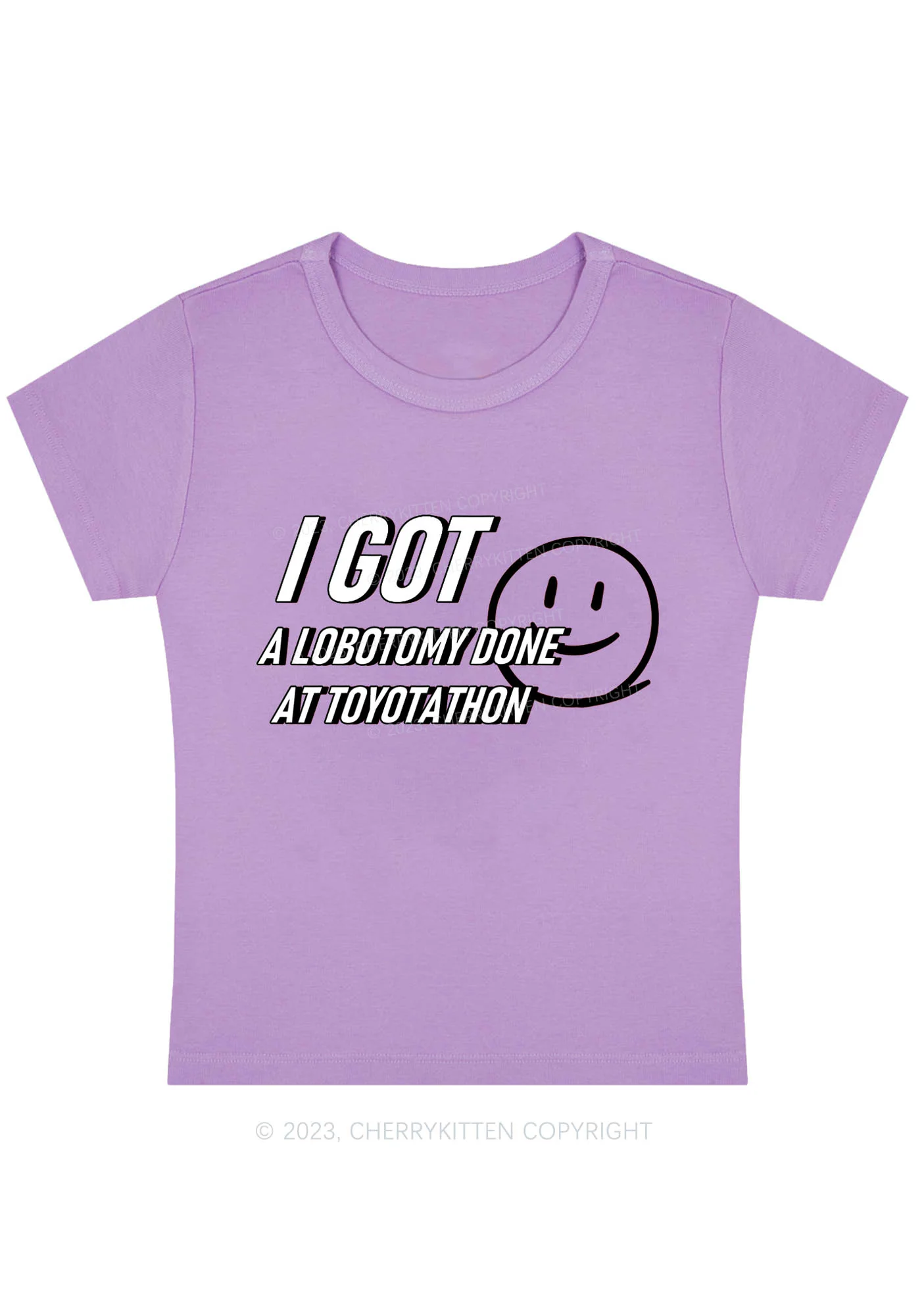 Curvy I Got A Lobotomy Done At Toyotathon Baby Tee Cherrykitten - Image 4