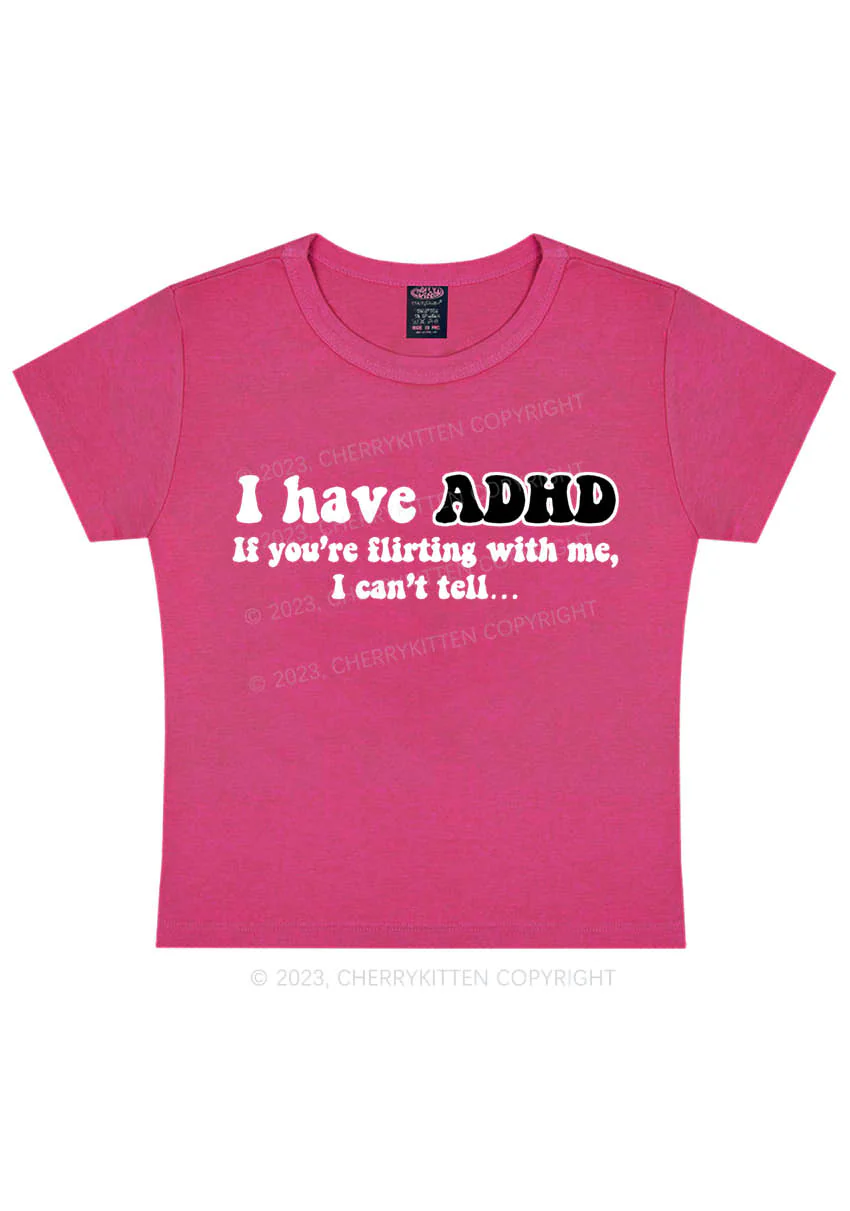 Curvy I have ADHD If You’re Flirting With Me Y2K Baby Tee Cherrykitten - Image 5