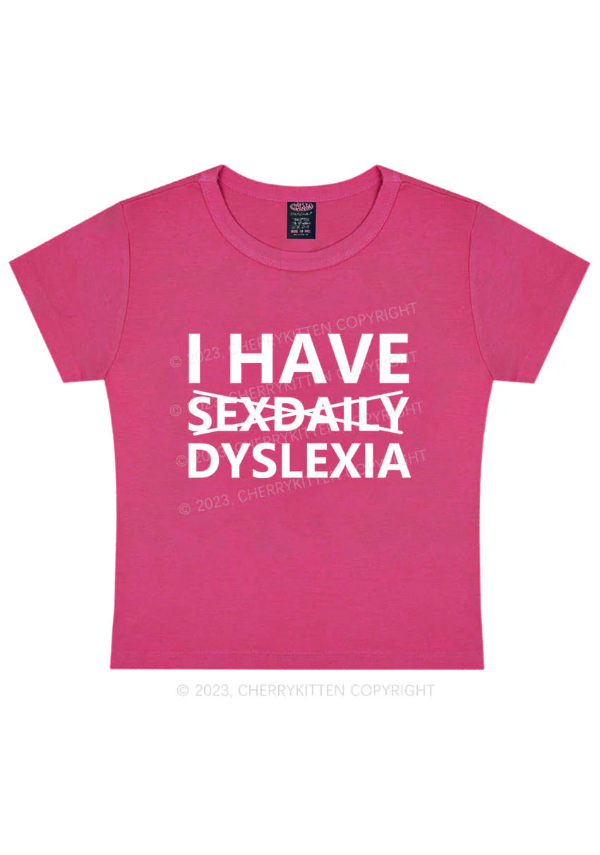 Curvy I Have Dyslexia Y2K Baby Tee Cherrykitten - Image 5