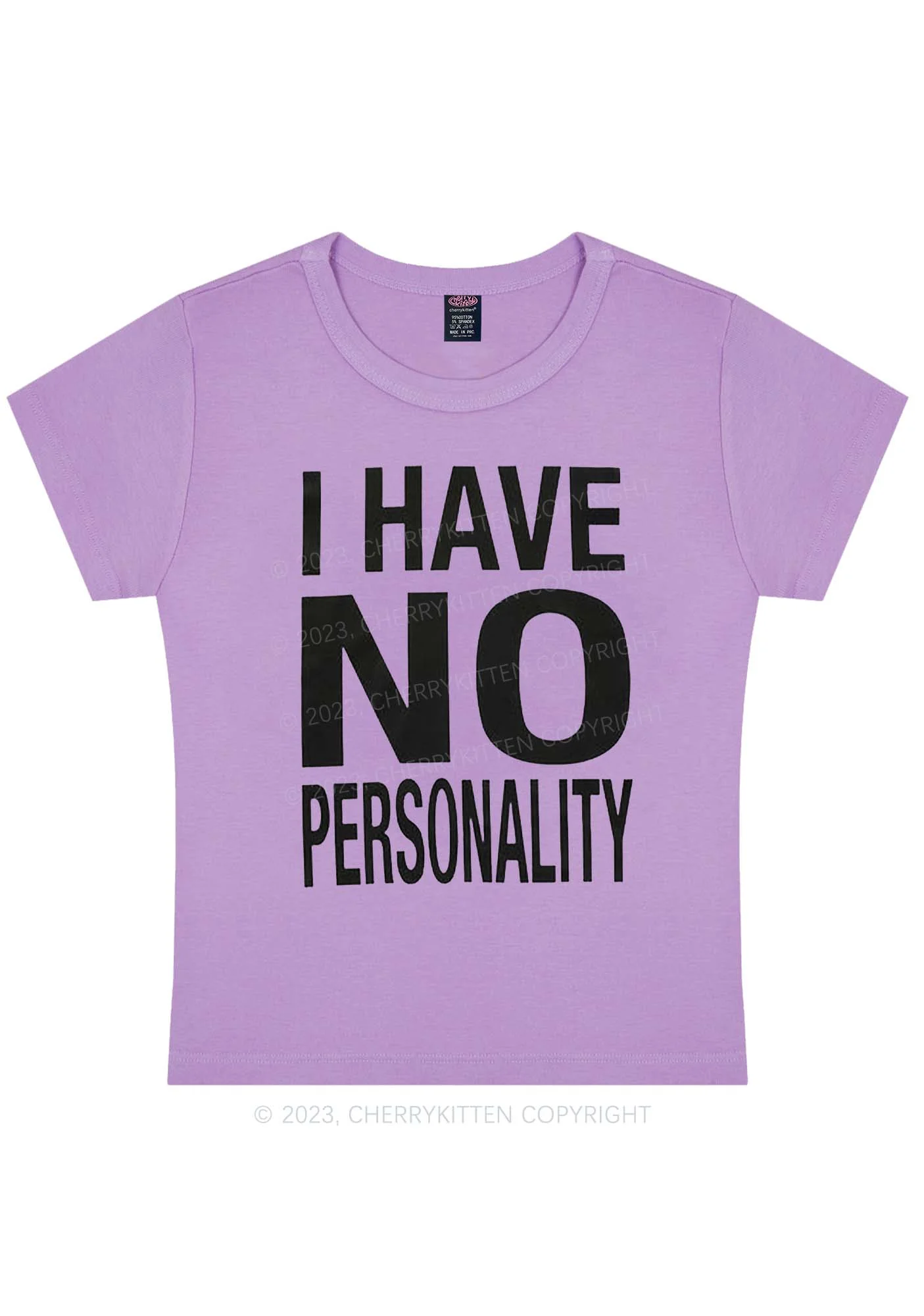 Curvy I Have No Personality Y2K Baby Tee Cherrykitten - Image 4