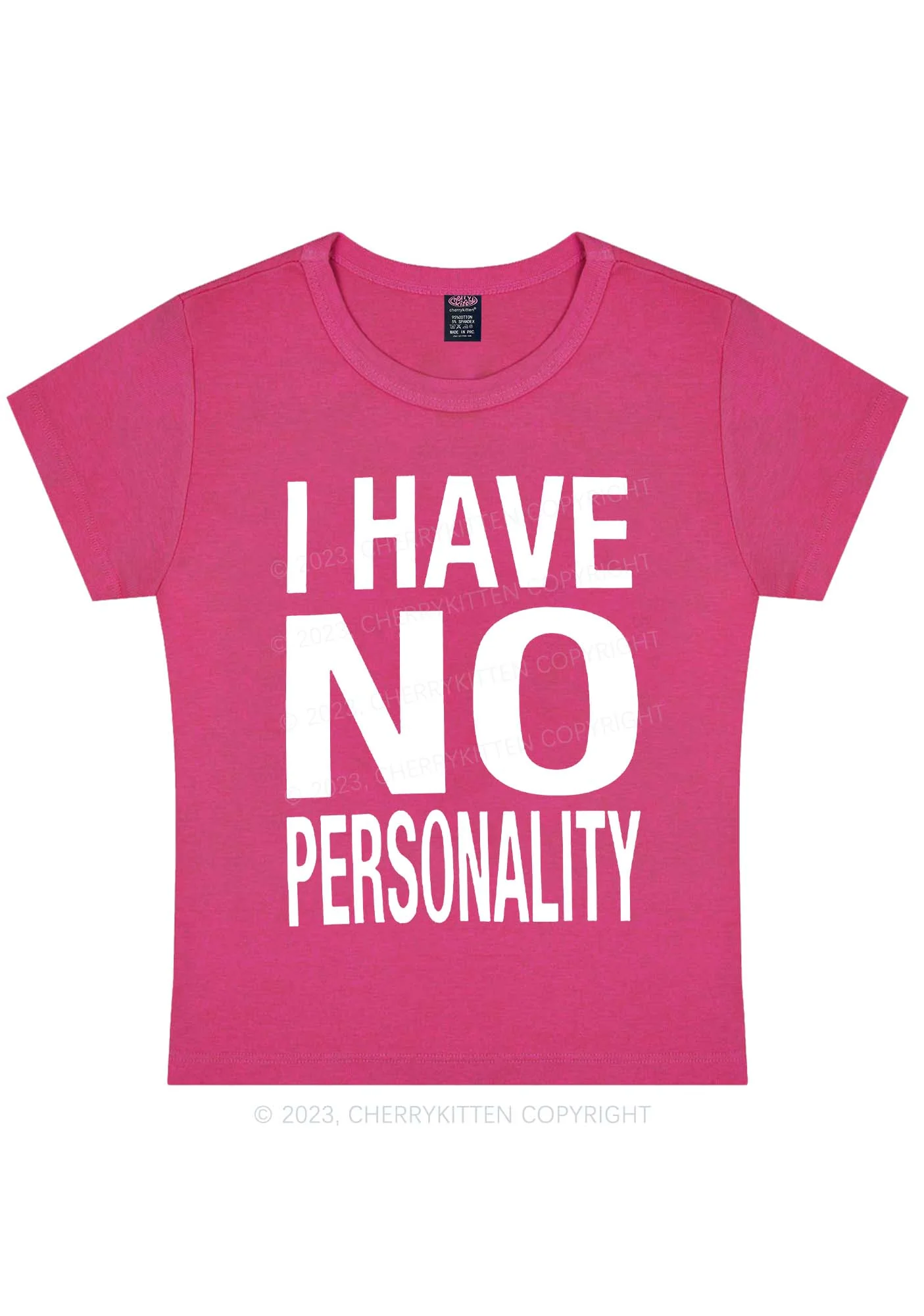 Curvy I Have No Personality Y2K Baby Tee Cherrykitten - Image 5