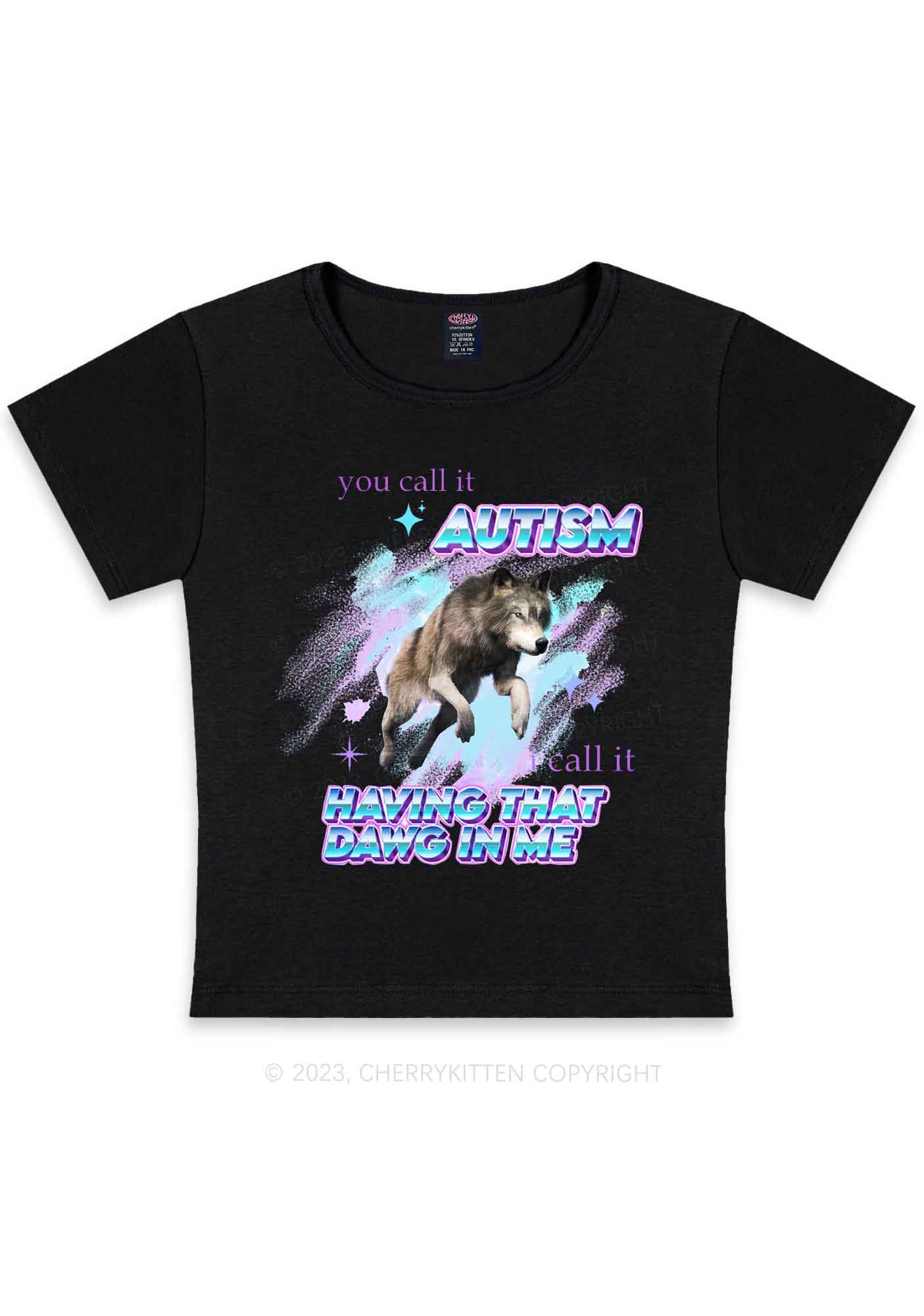 Curvy I Have That DAWG In Me Y2K Baby Tee Cherrykitten - Image 2