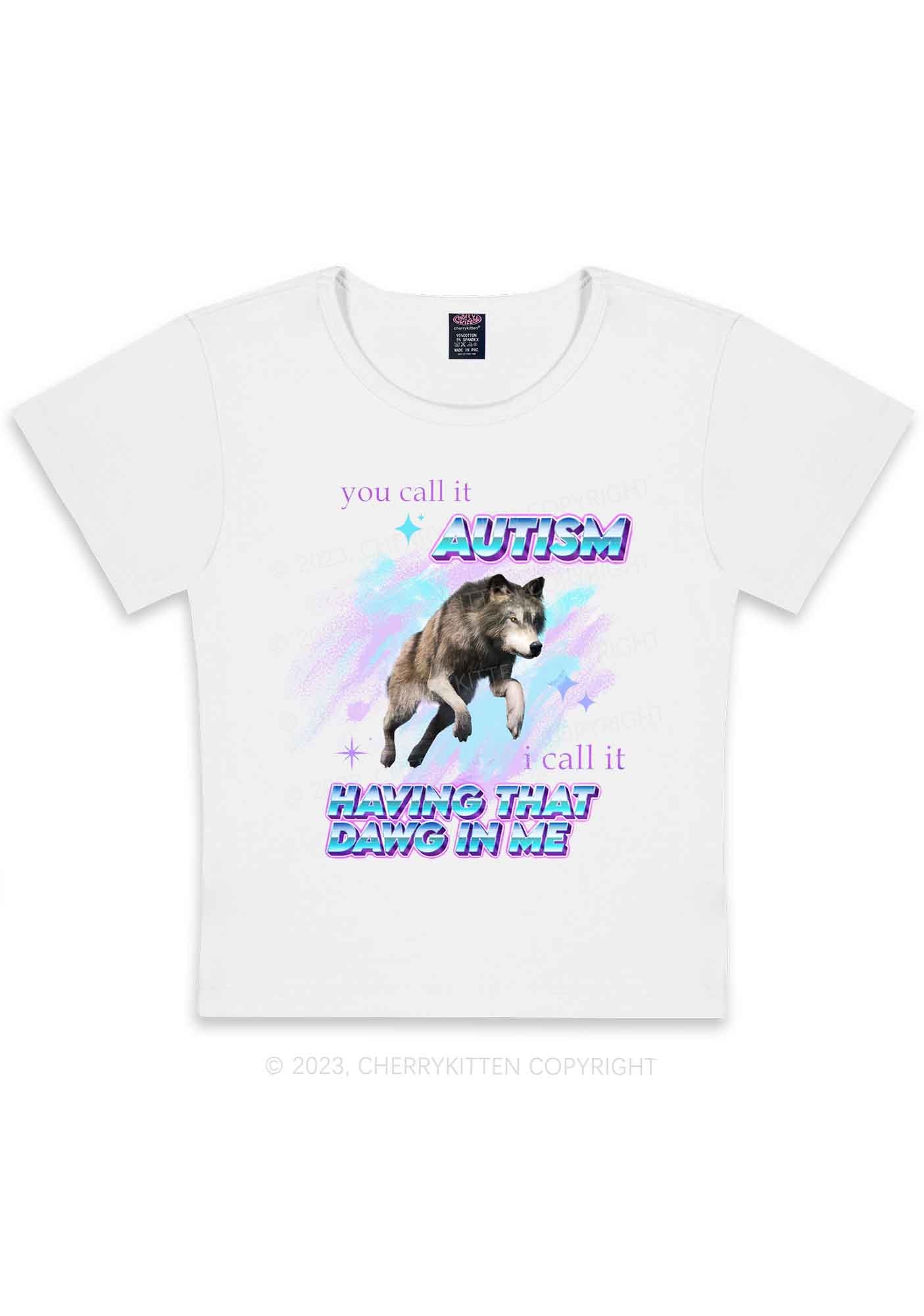 Curvy I Have That DAWG In Me Y2K Baby Tee Cherrykitten - Image 3