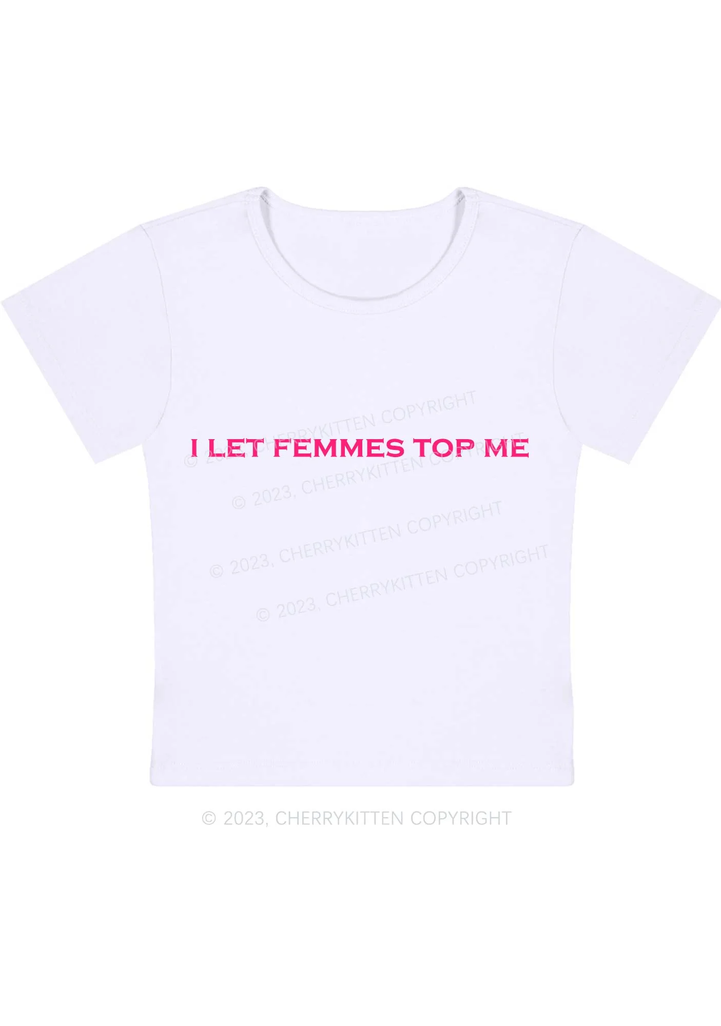 Curvy I Let Femmes Top Me Y2K Baby Tee Cherrykitten - Image 2