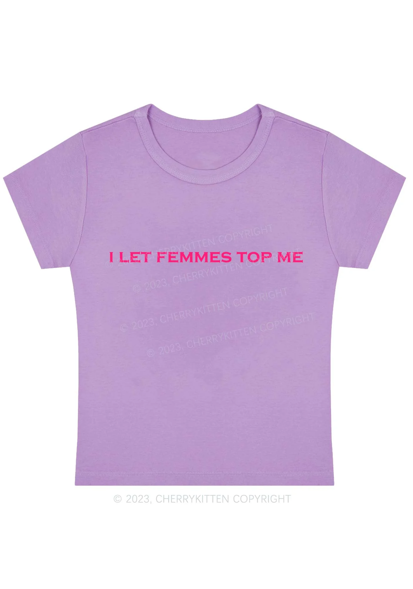 Curvy I Let Femmes Top Me Y2K Baby Tee Cherrykitten - Image 3