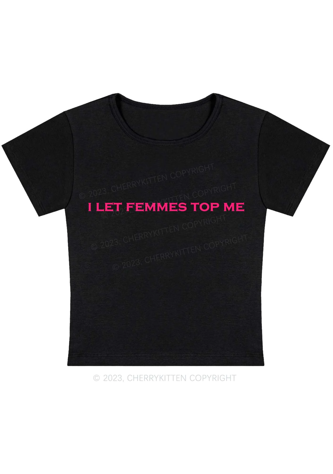 Curvy I Let Femmes Top Me Y2K Baby Tee Cherrykitten - Image 5