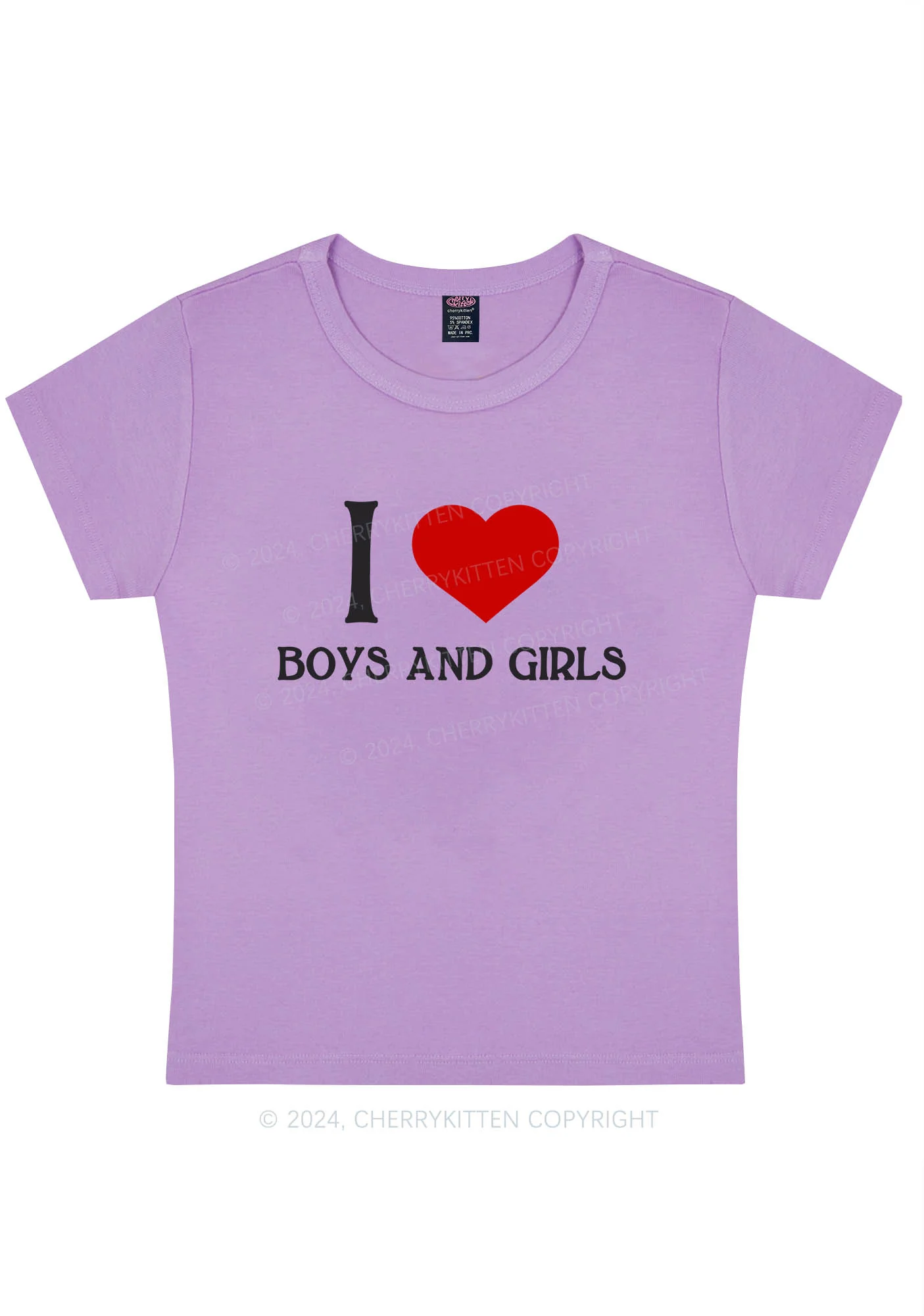 Curvy I Love Boys and Girls Y2K Baby Tee Cherrykitten - Image 4