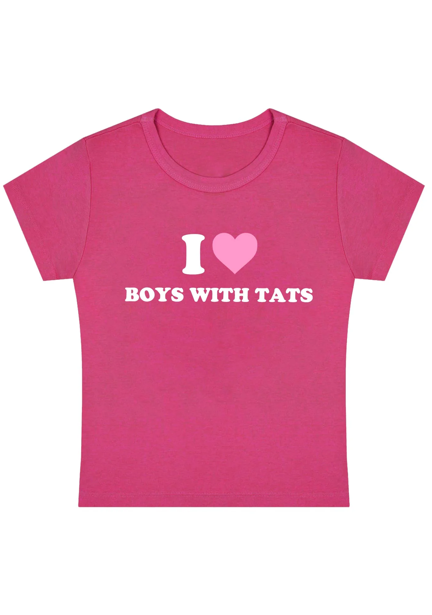 Curvy I Love Boys With Tats Baby Tee - Image 5